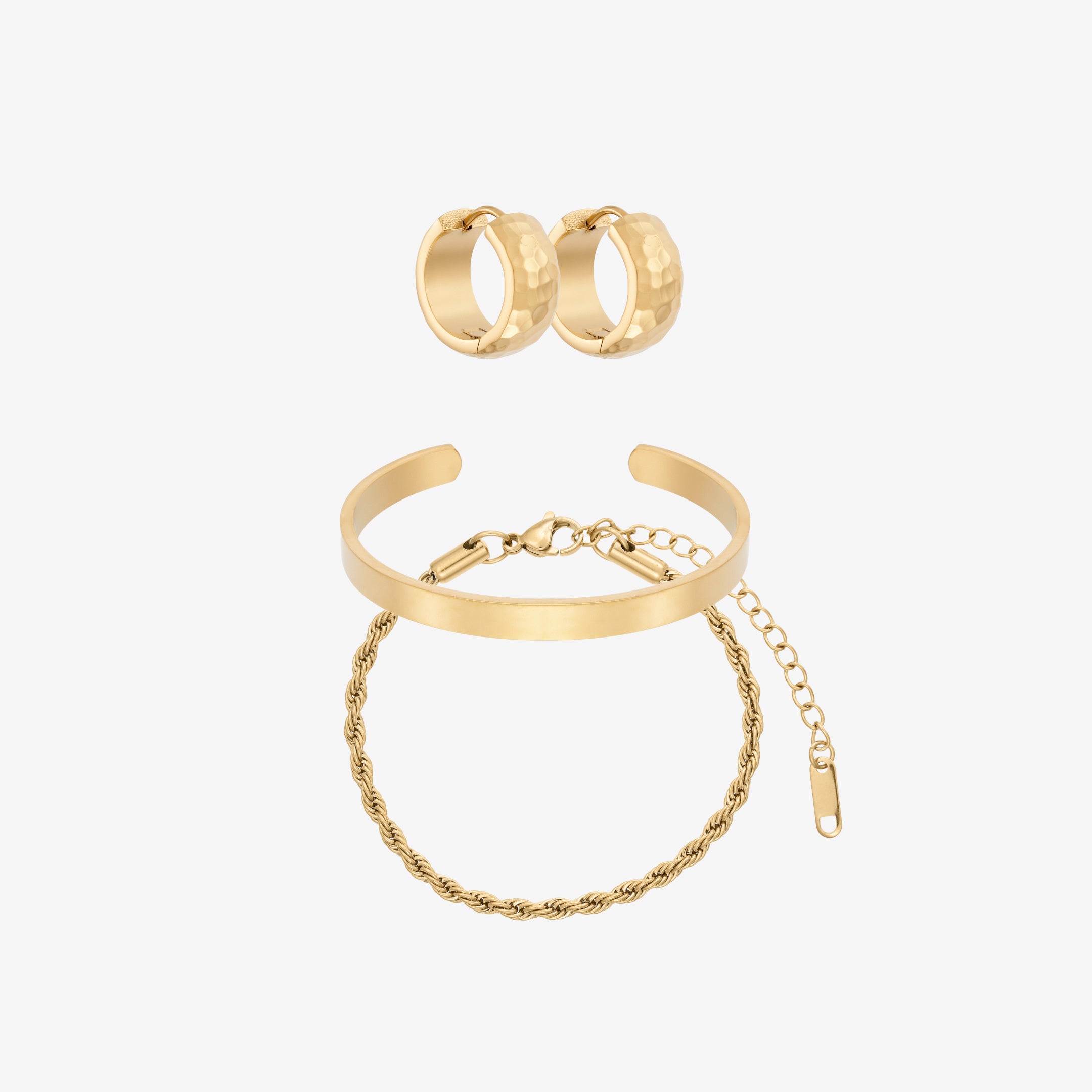 Bangle en Touw Set: 2 armbanden & 1 oorbel