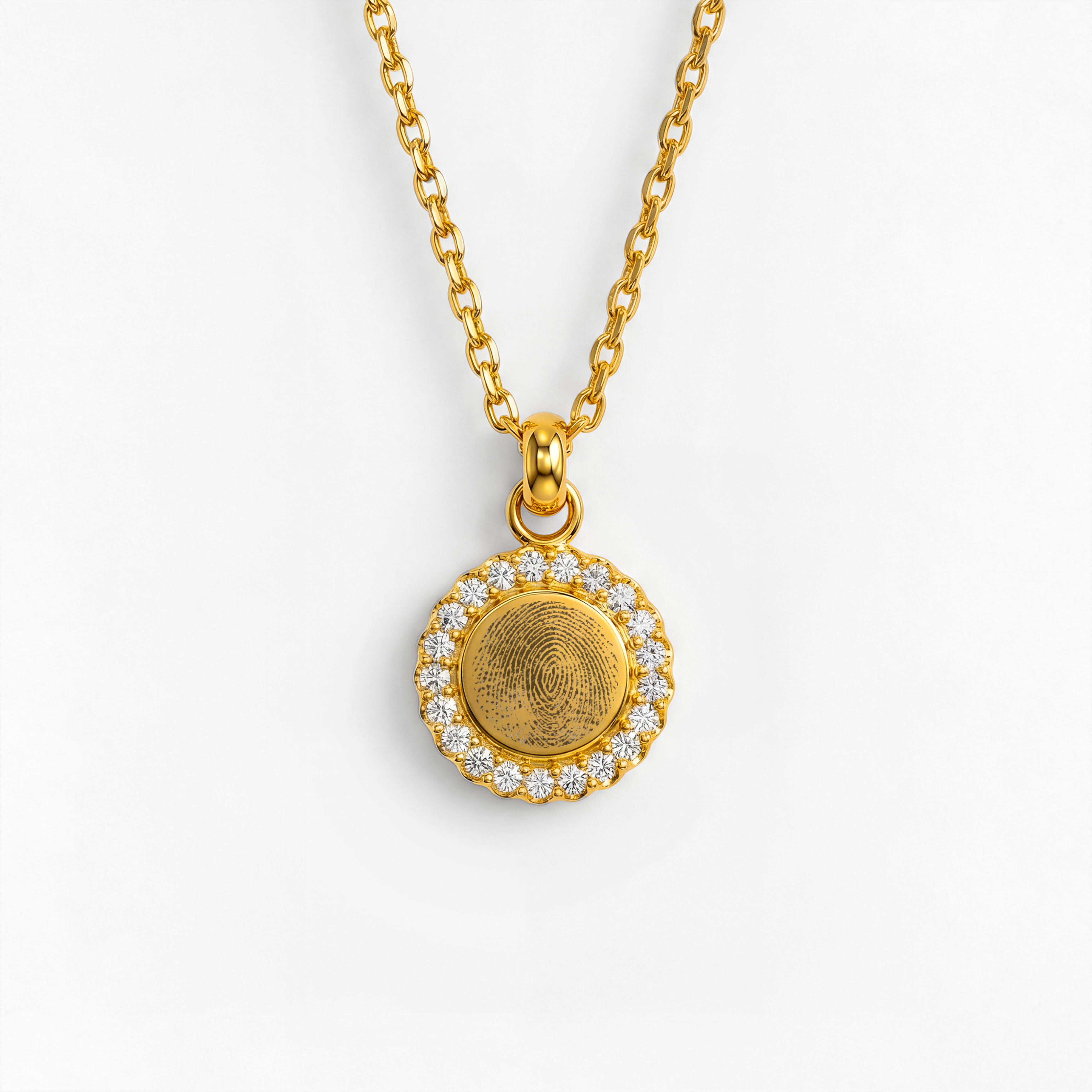 Kristal Halsketting met Vingerafdruk Goudgekleurd