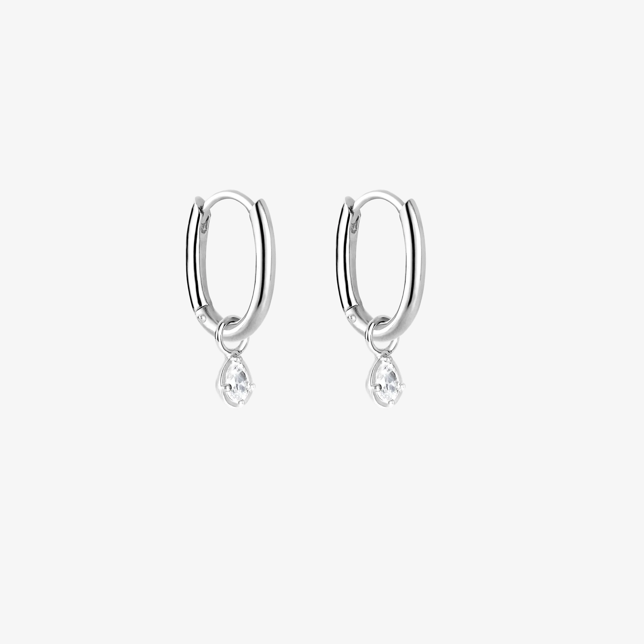 Essentials Hoop en Pure Drop Zilverkleurig Dubbel