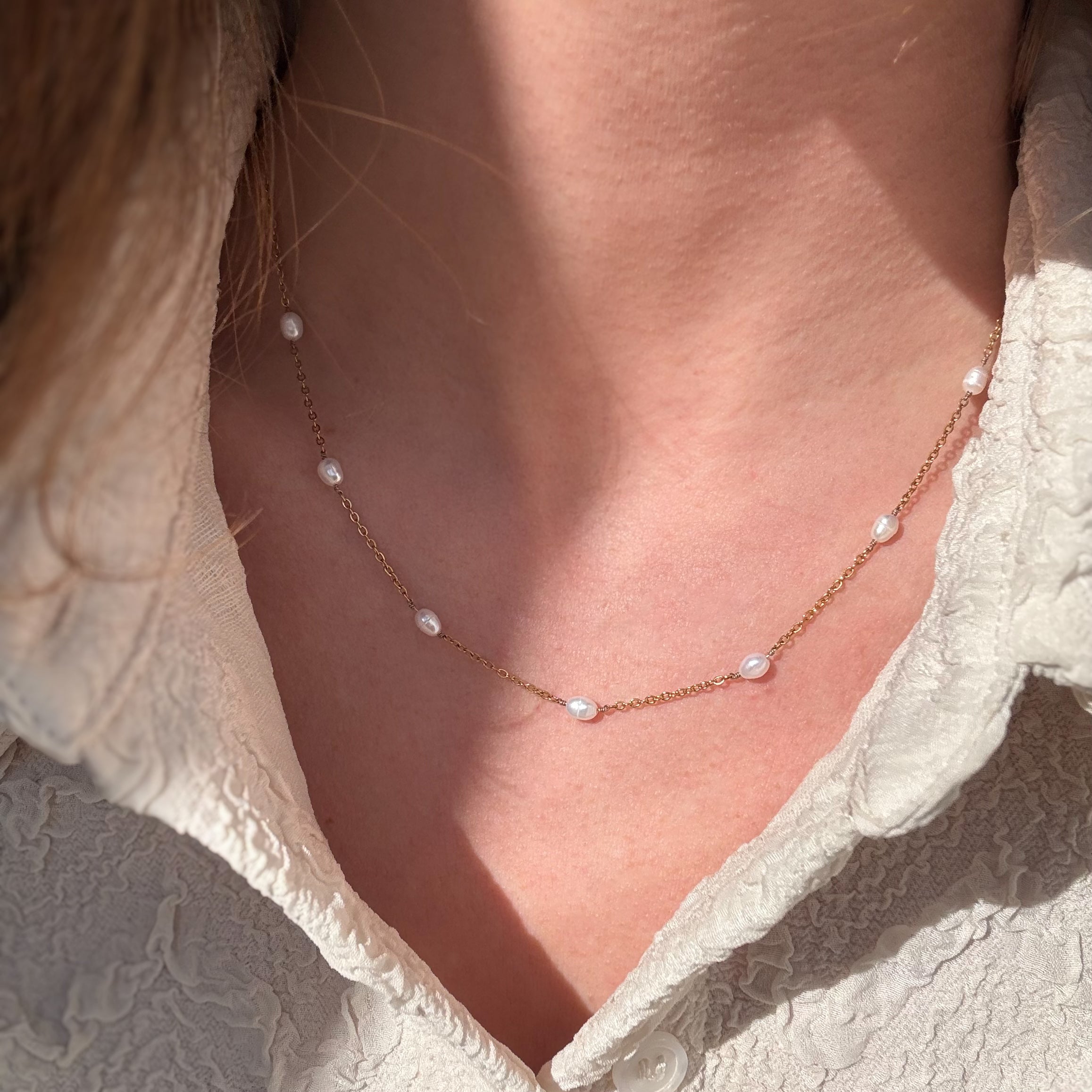 Dot Parelketting Verguld