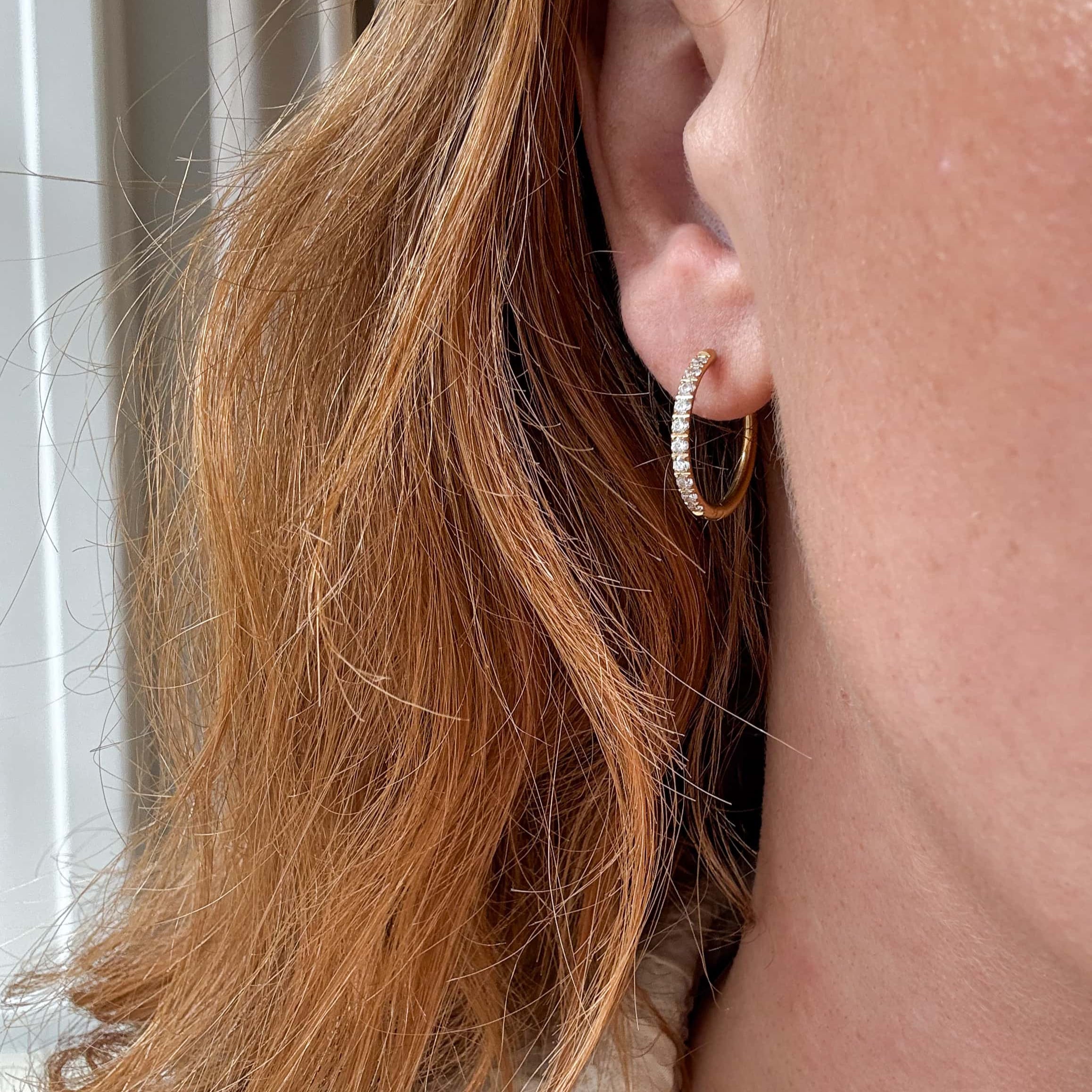 Kristallen Oorbellen 18K Goudgeplateerd 18mm