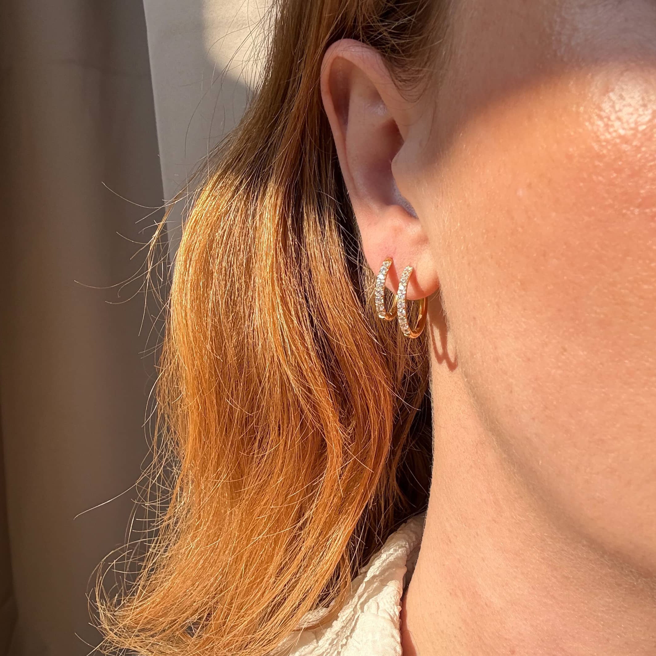 Kristallen Oorbellen 18K Goudgeplateerd 12mm