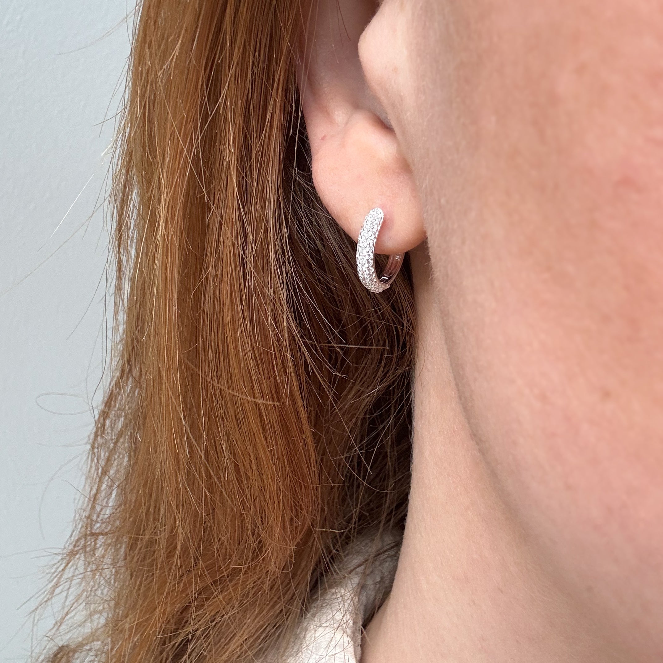 Kristal Hoops Zilver