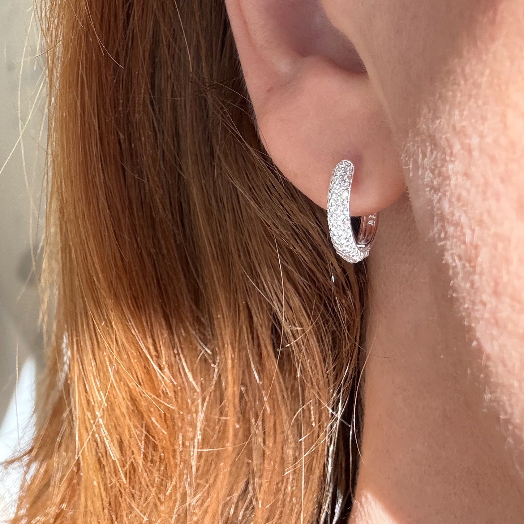 Kristal Hoops Zilver