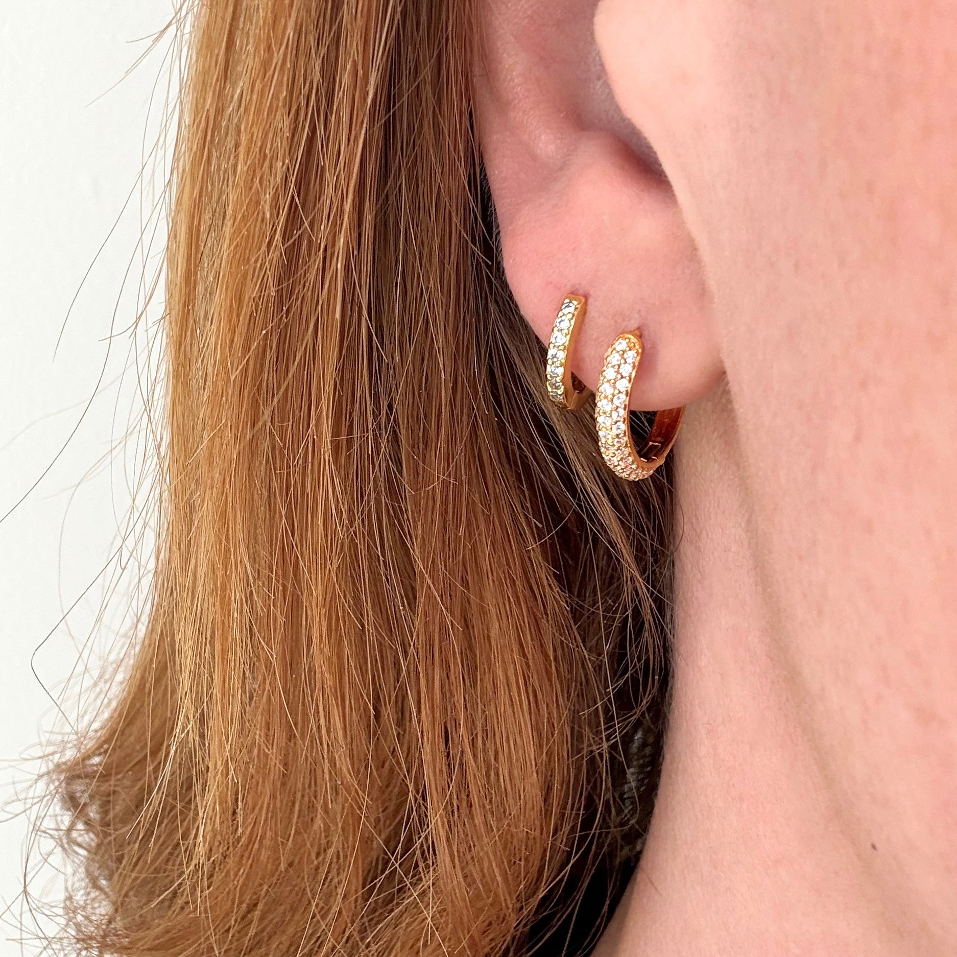 Kristal Hoops Verguld