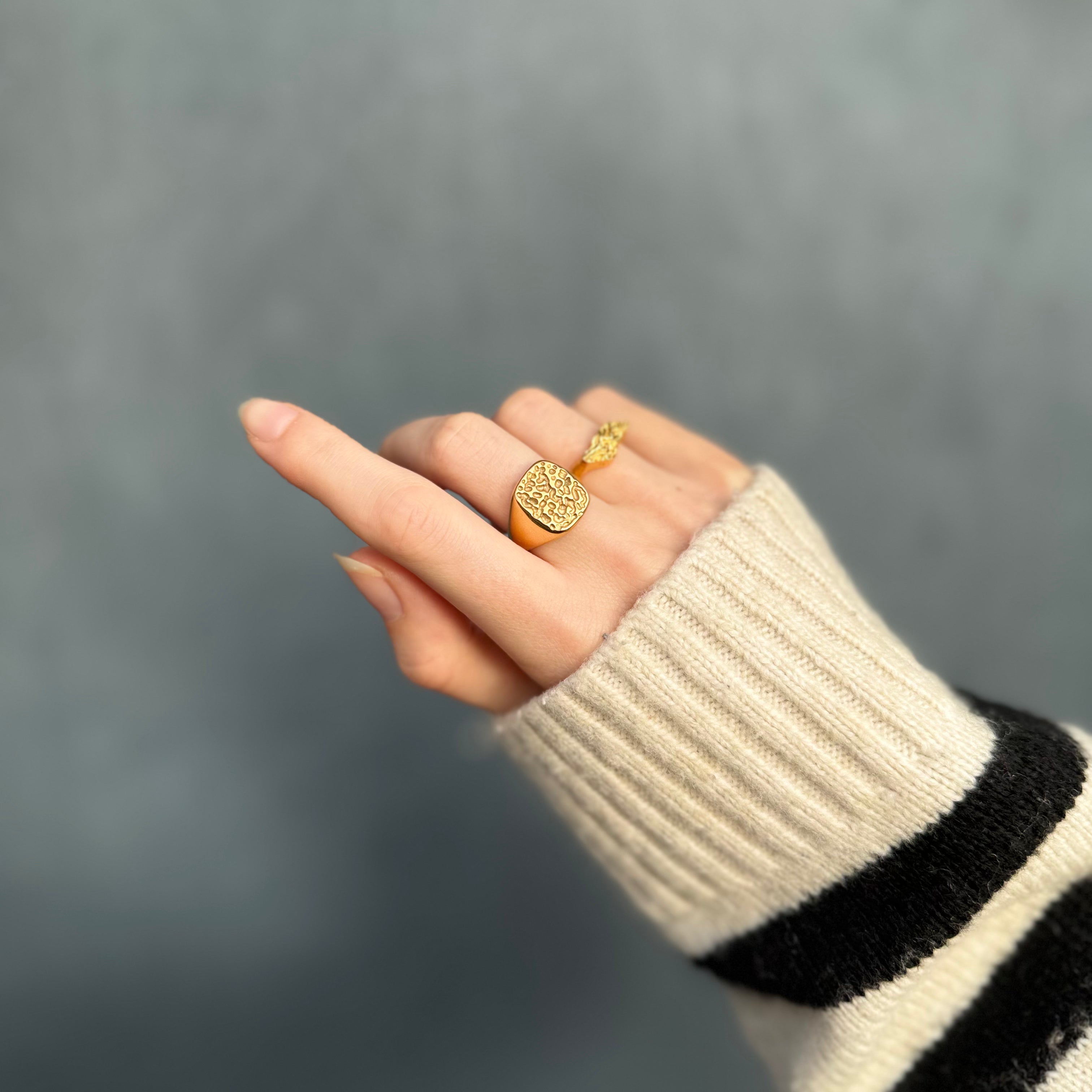 Gehamerd Set: 1 ketting & 1 ring