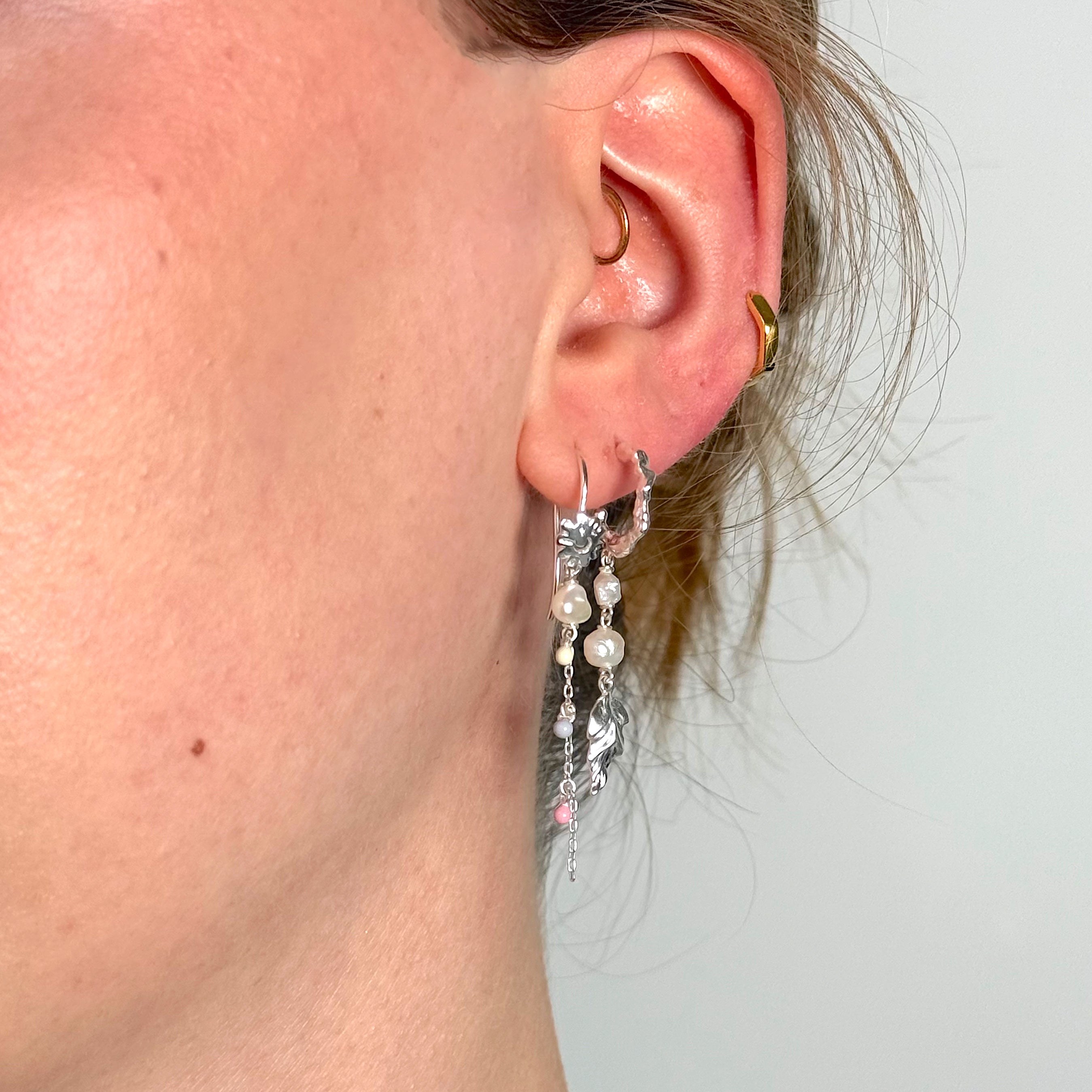 Zilver Pastel, Chunky Hoop Set: 2 øringen