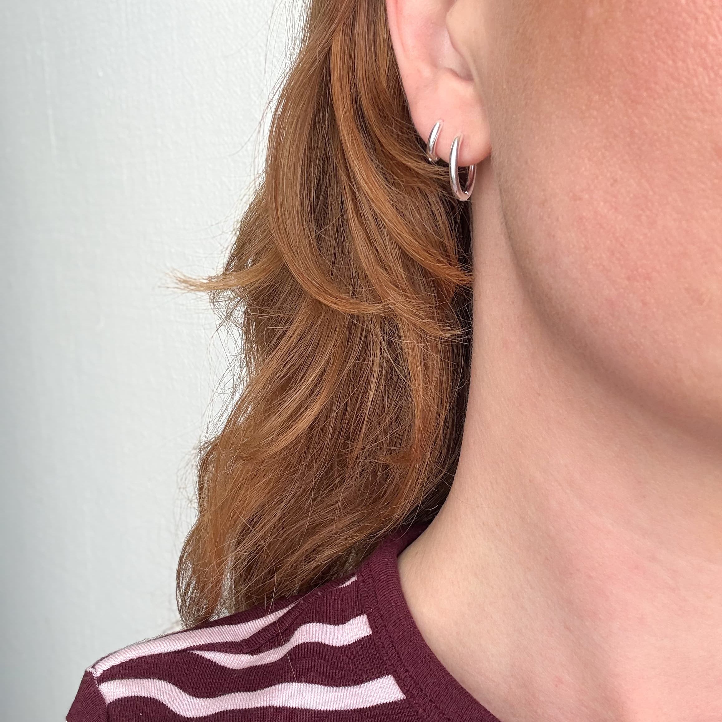 Classic Hoop 8 mm Zilver Verguld