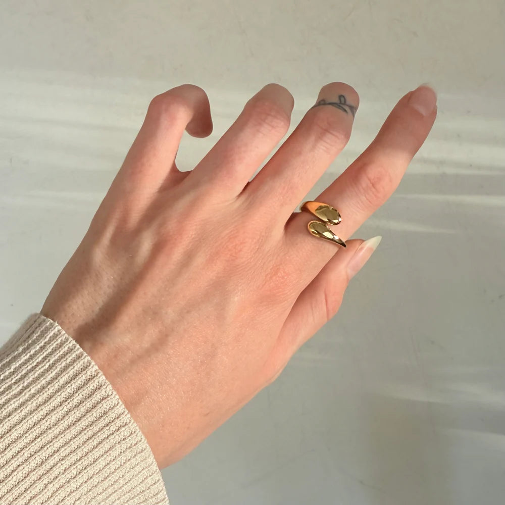 Classic Eenvoudig en Gehamerd Ringen Set: 3 ringen