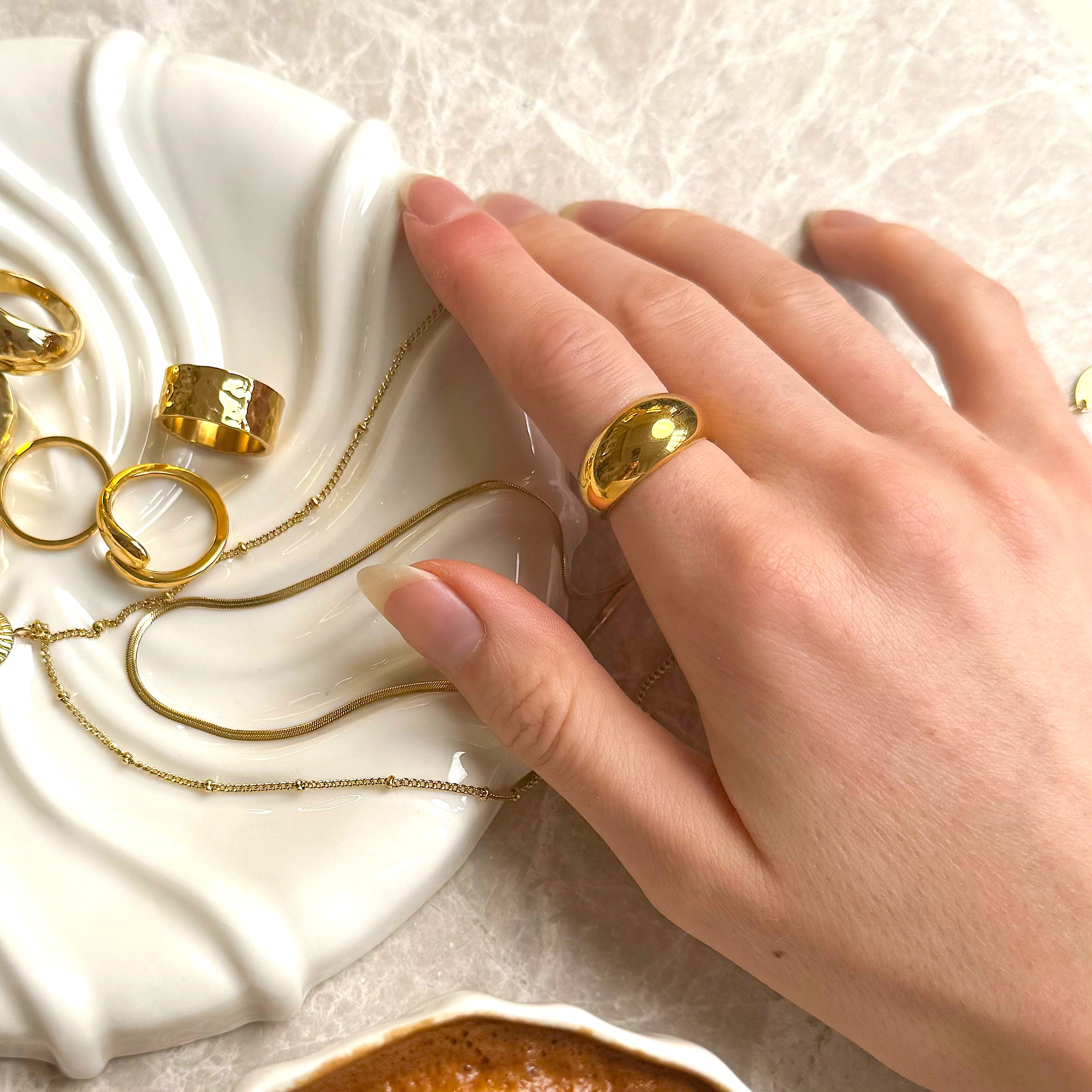 Classic Chunky Set: 1 ring & 1 oorbel