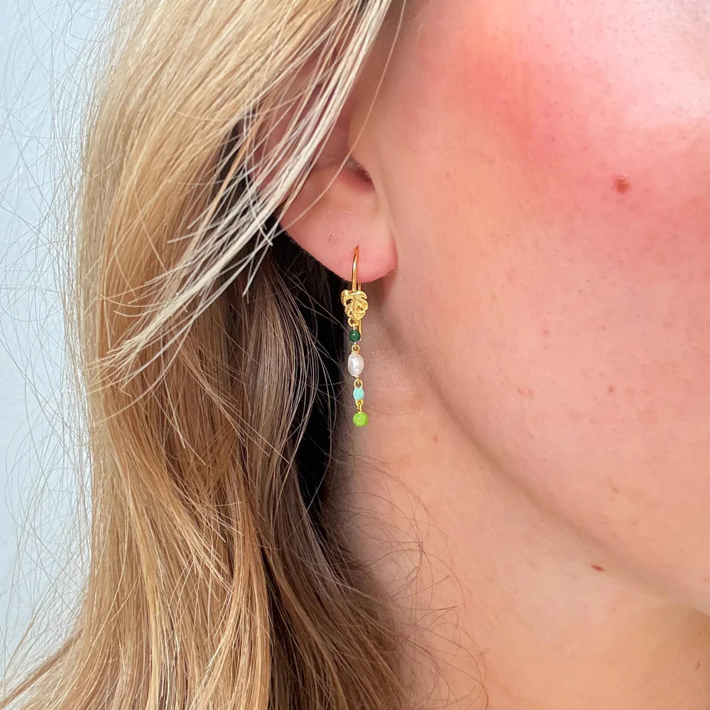 Parel Groene Dangle Set