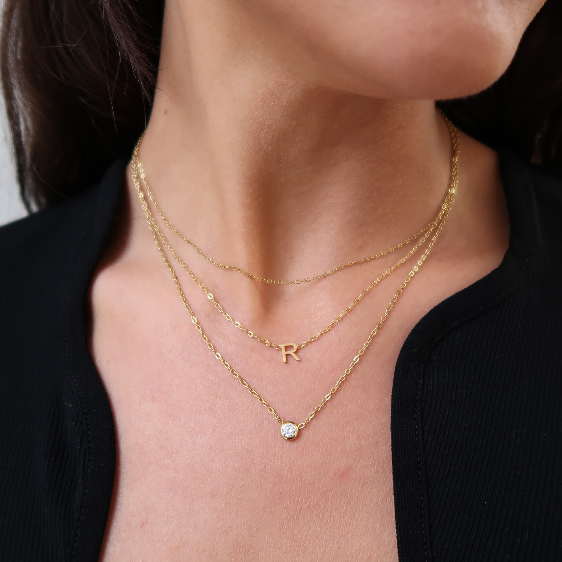 Rond Krystal Halsketting Verguld
