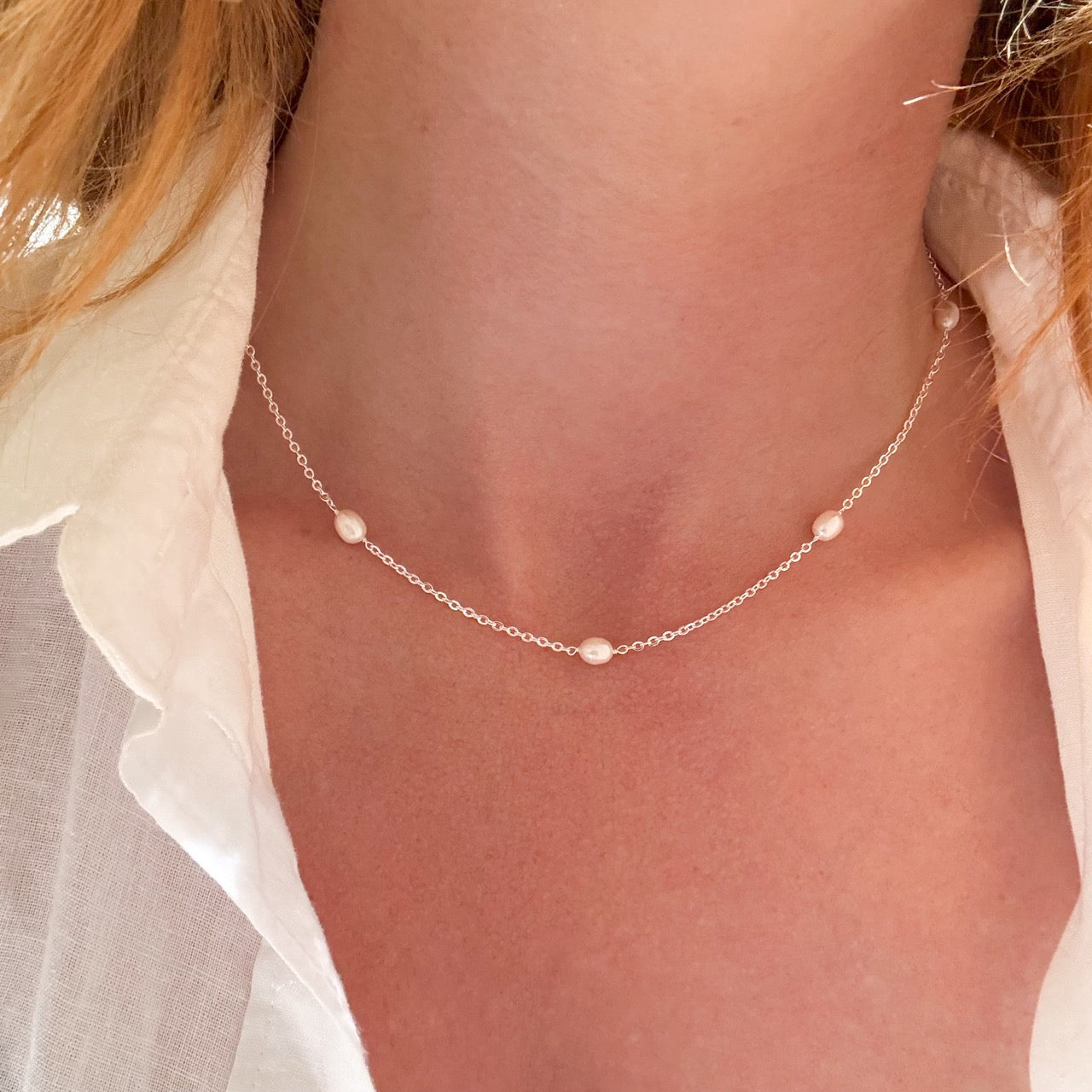 Dot Parels Zilver Verguld set