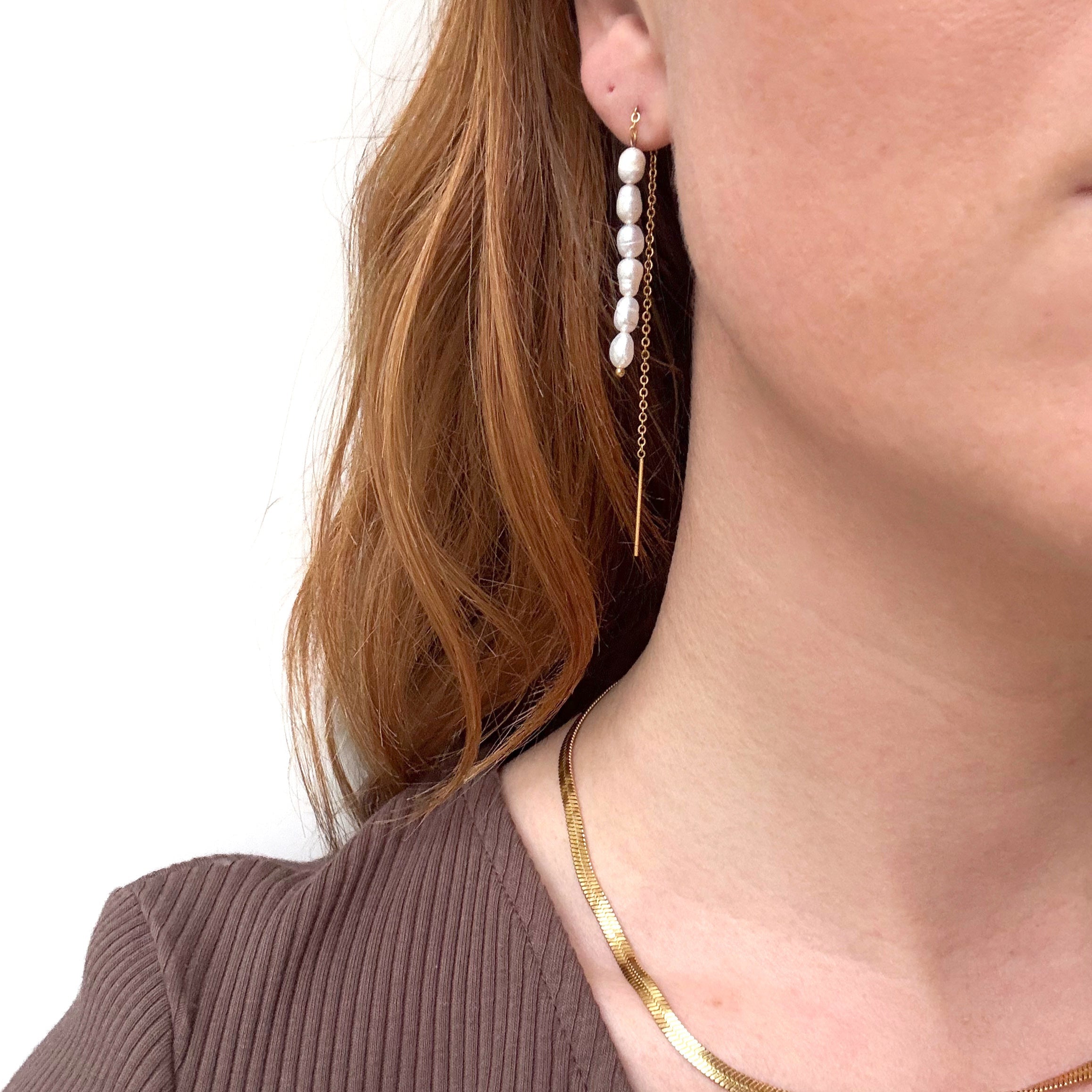Parels Ketteloorbellen Verguld