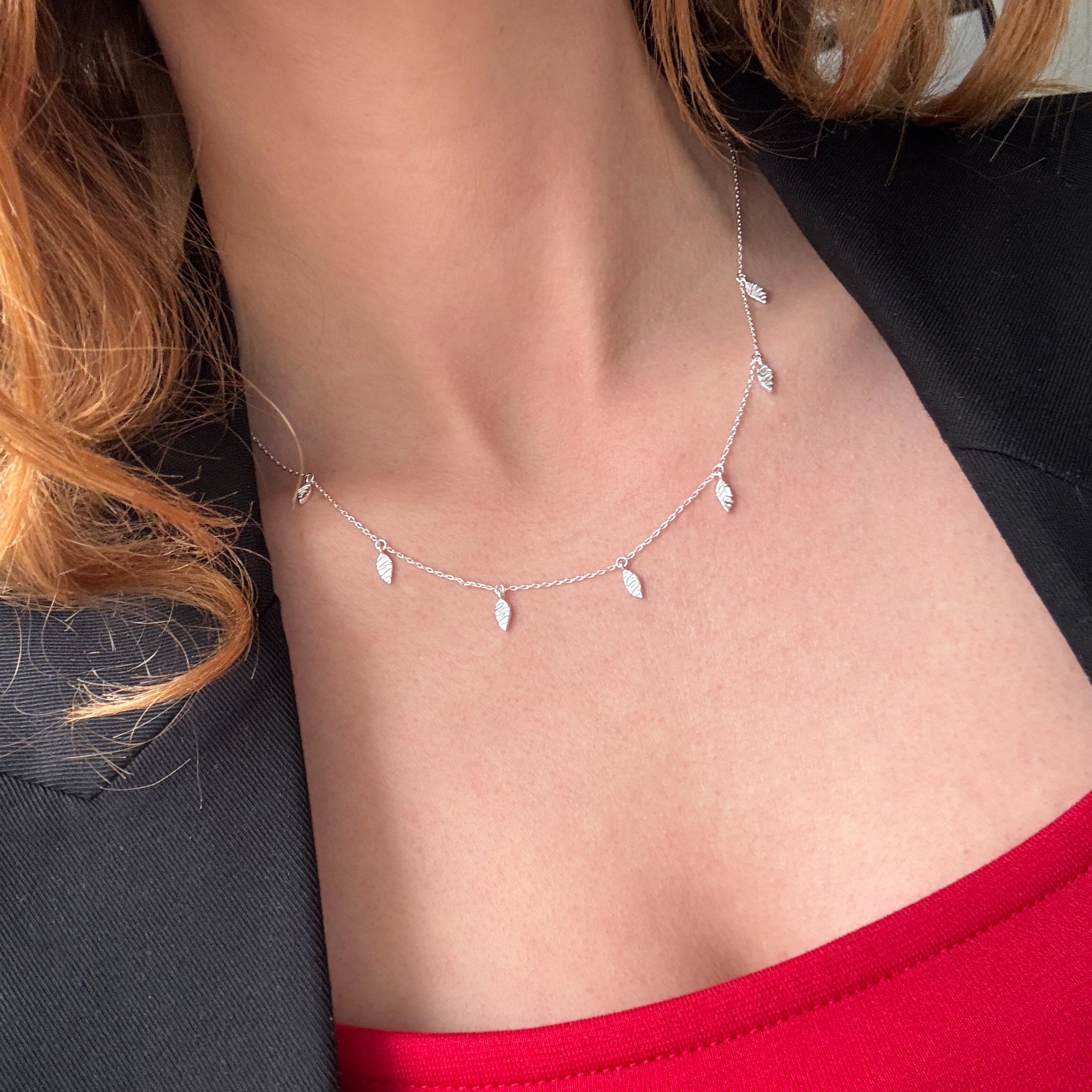 Leaf Ketting Zilver