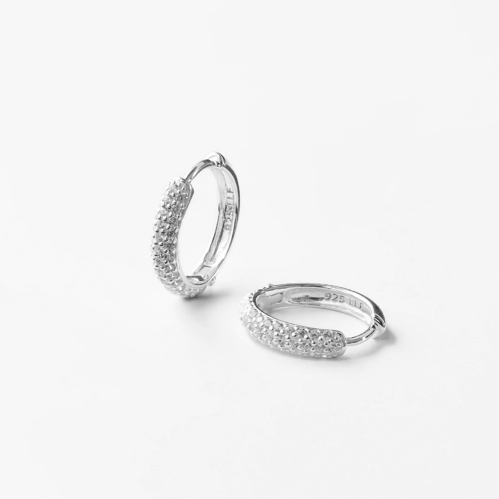Kristal Hoops Zilver