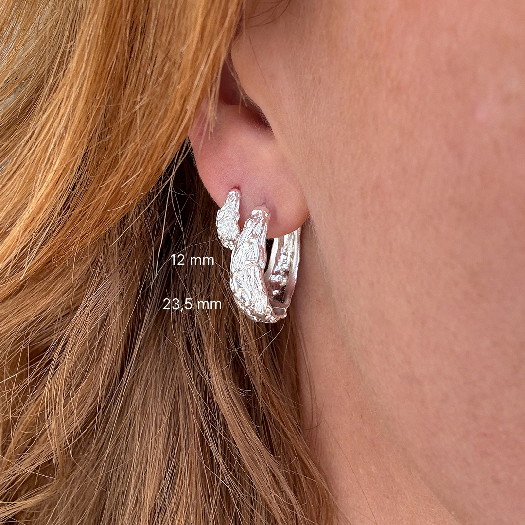 Gesmelt Hoop 12 mm Zilver
