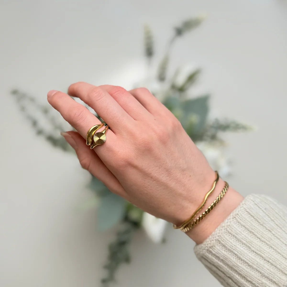 Zon en Bangle Set: 1 ketting, 1 ring & 1 armband