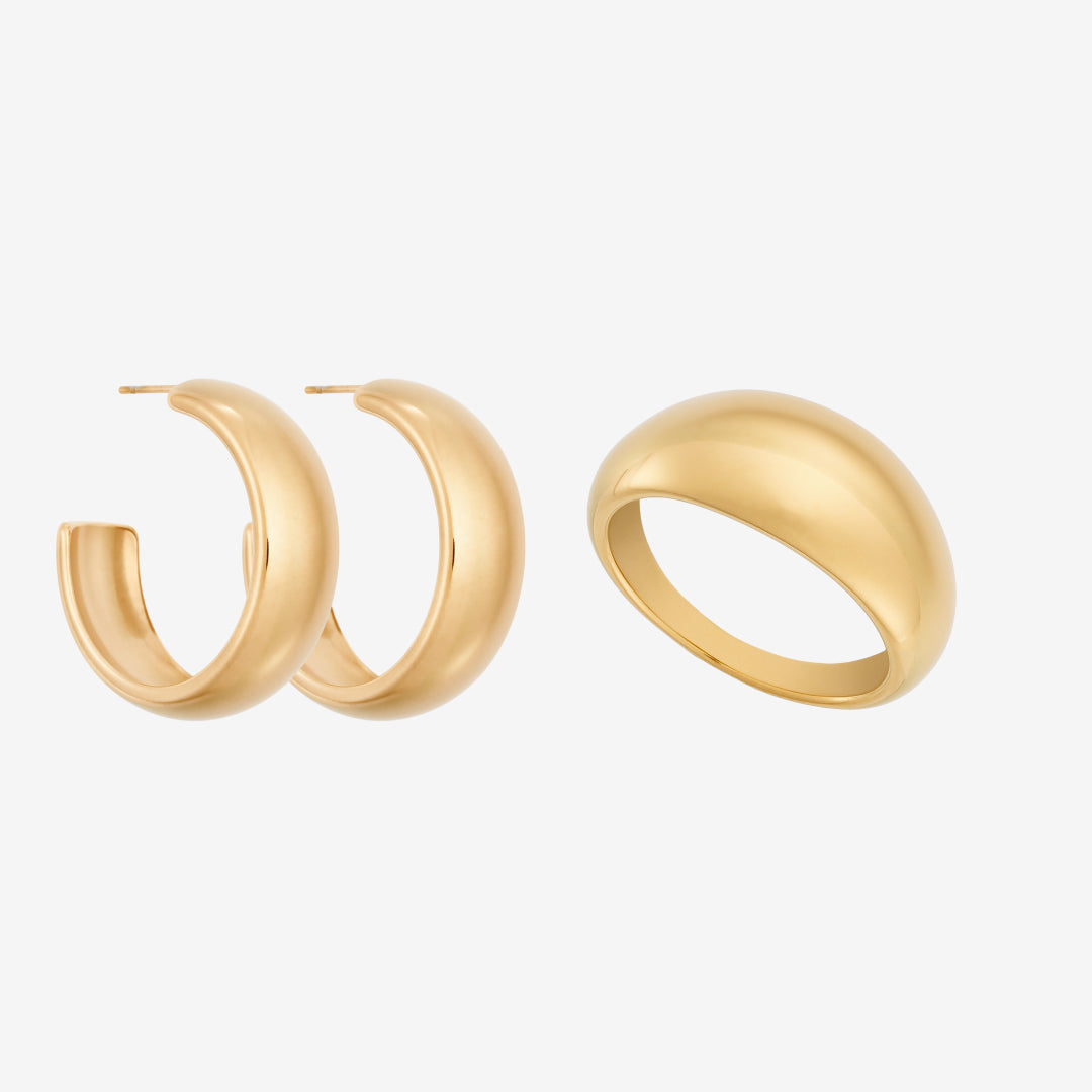 Classic Chunky Set: 1 ring & 1 oorbel