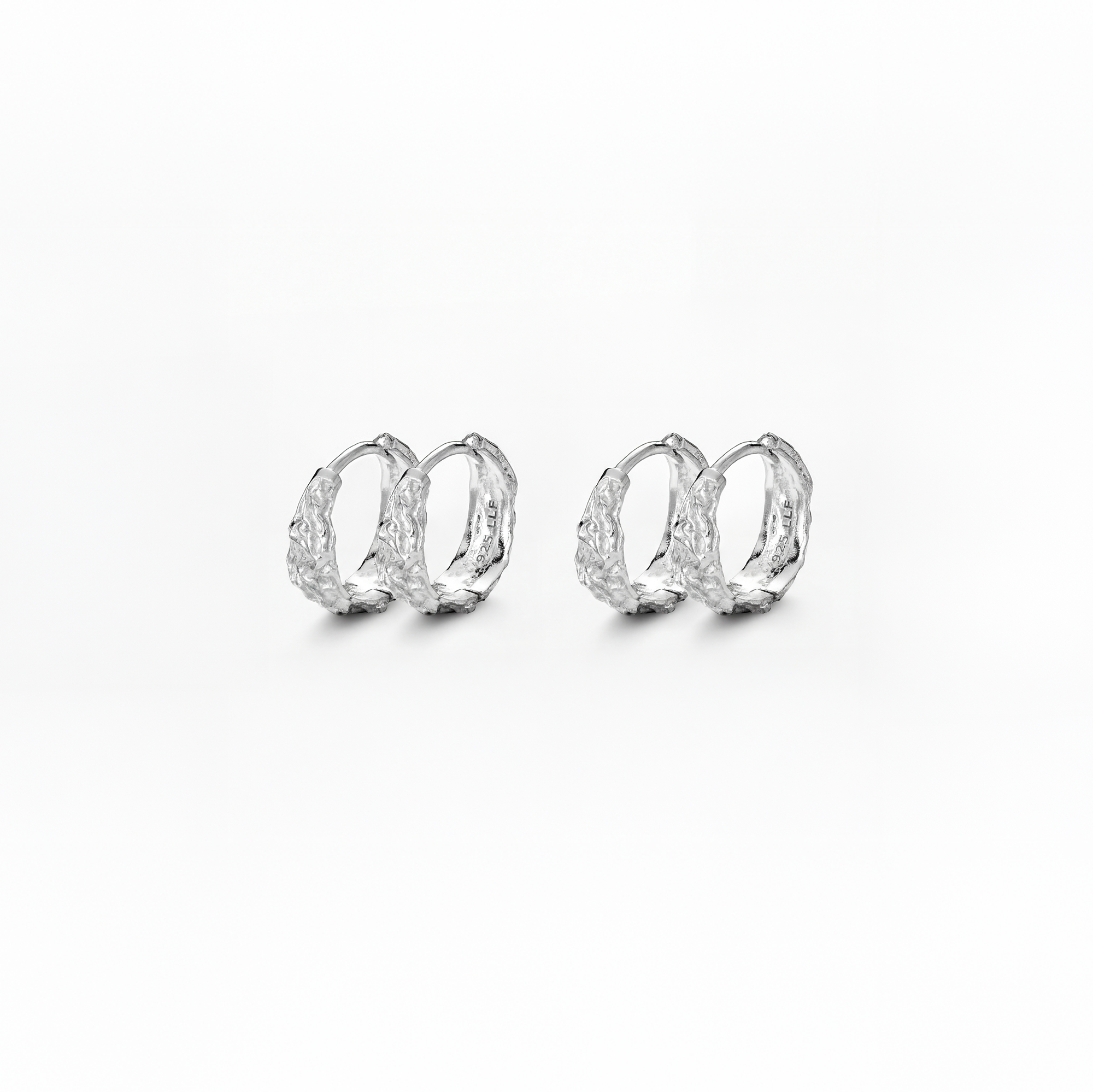 Gesmolten Zilver dubbel set 12mm