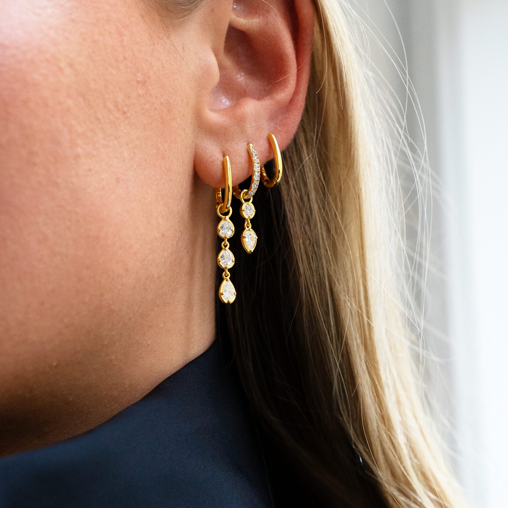 Essentials Hoop en Mirror Drop Goudkleurig