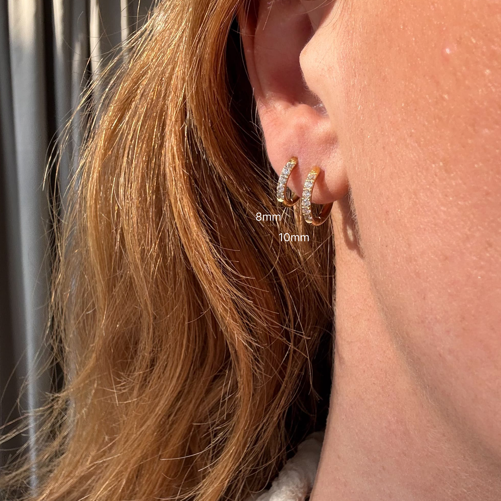 Kristallen Oorbellen 18K Goudgeplateerd 8mm