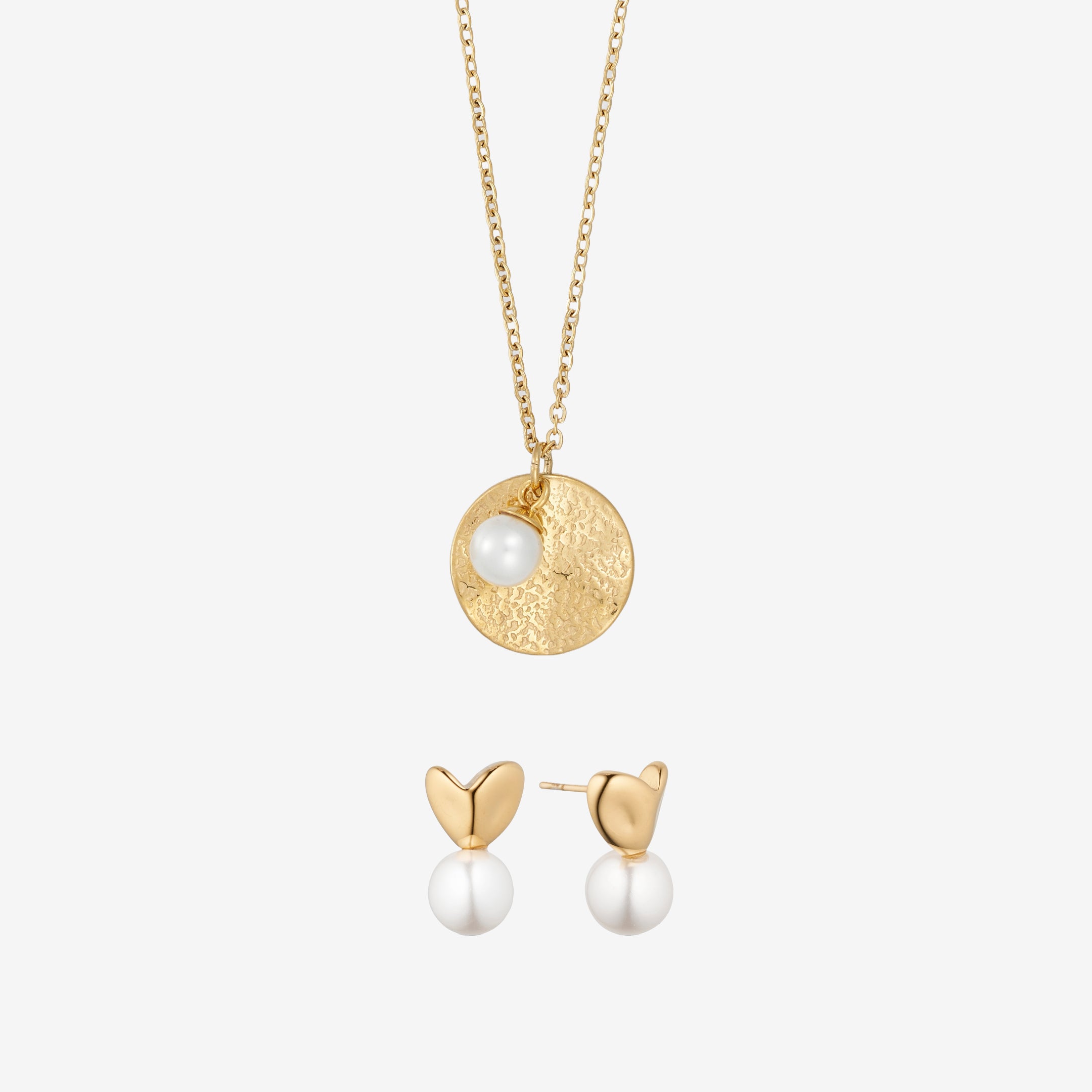 Parels Stud Ketting Set