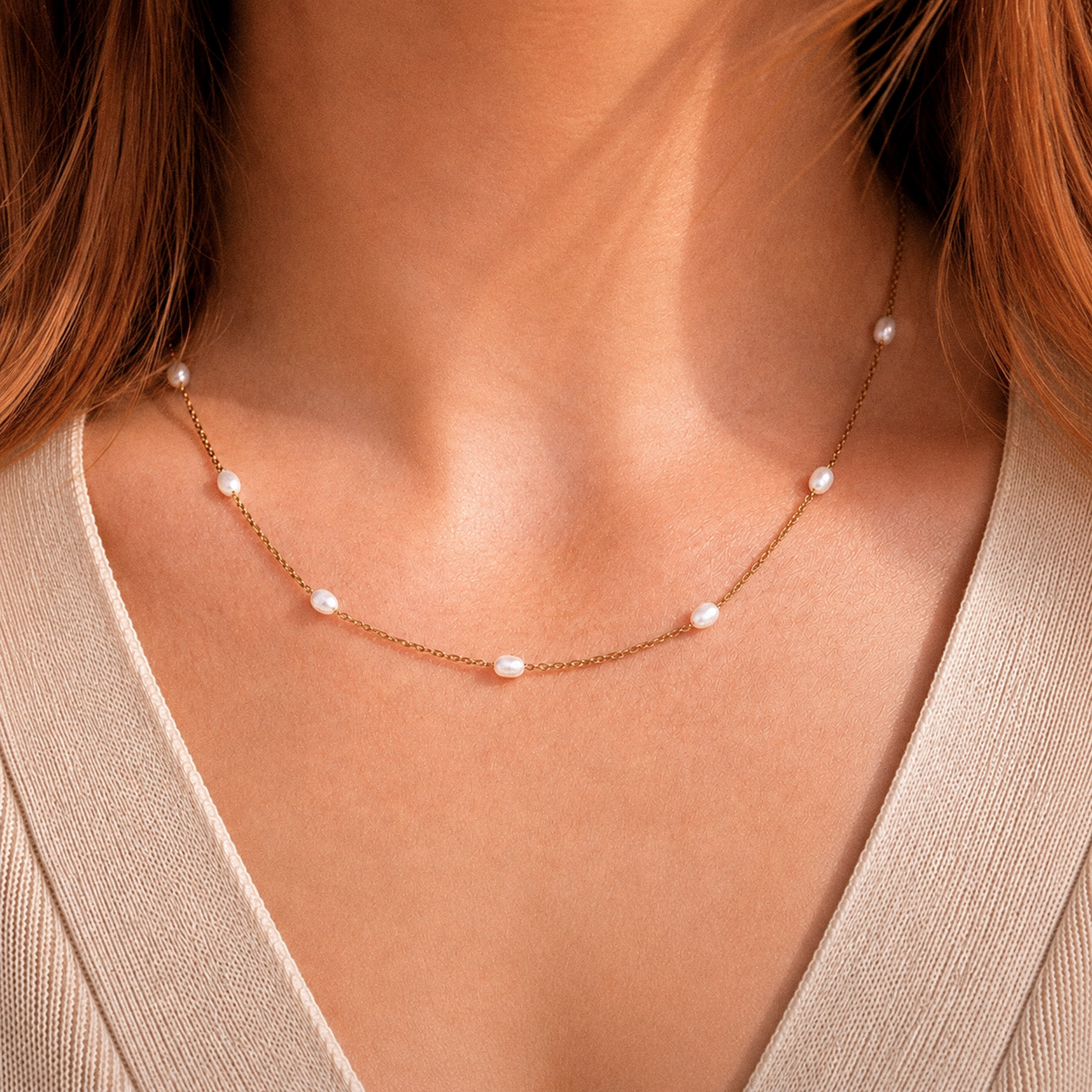 Dot Parelketting Verguld