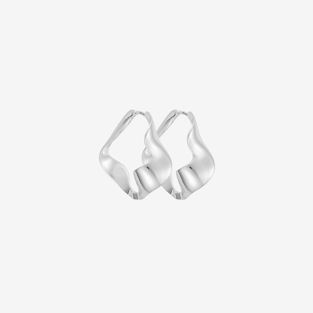 Simple Wave Hoop Sølv