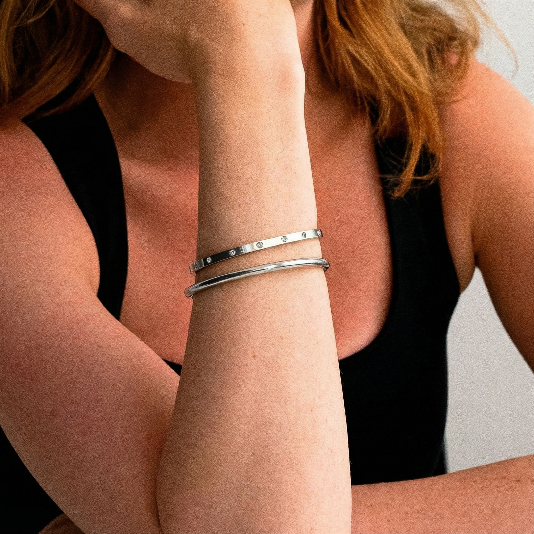 Classic Kristal Dot Armband Zilvergekleurd