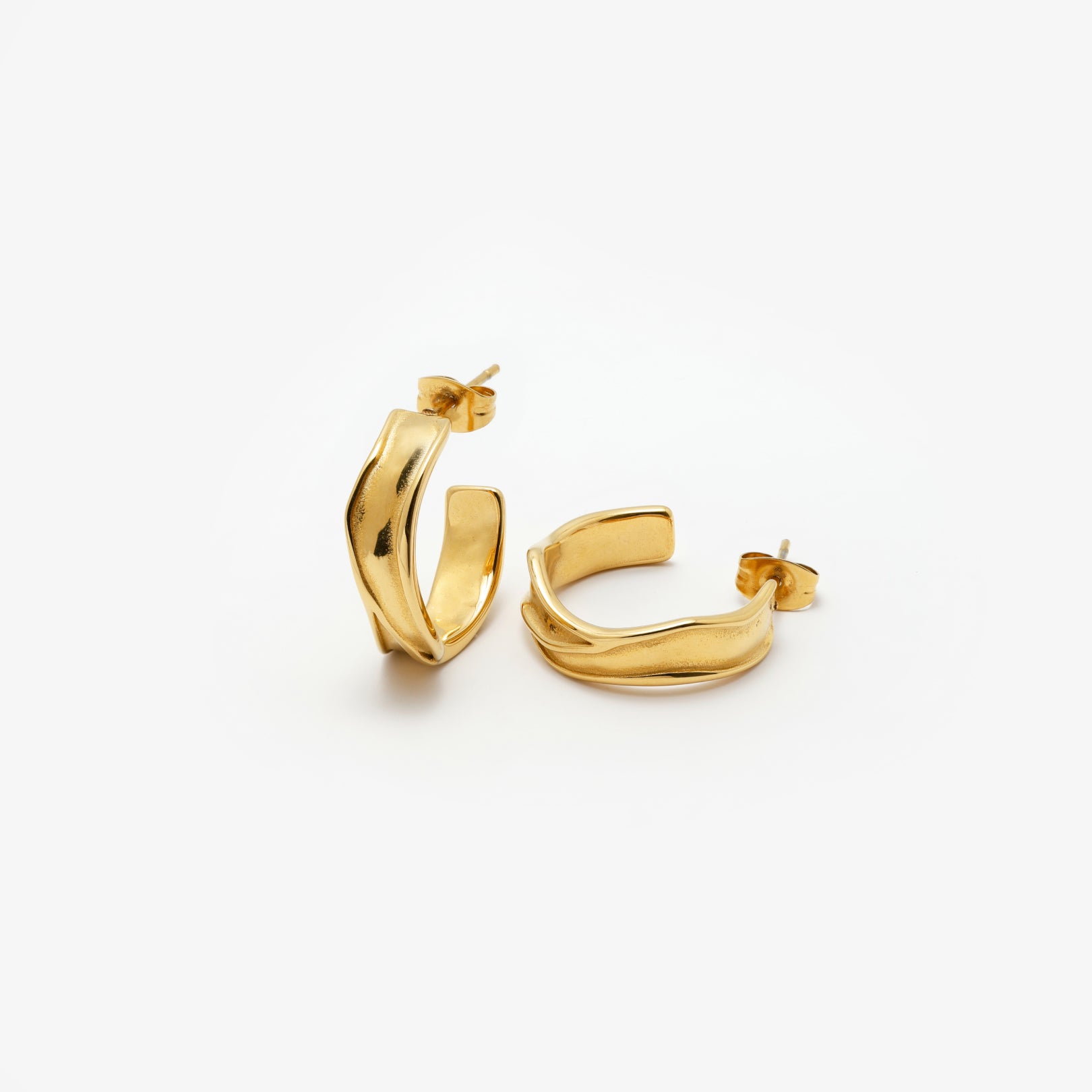 Vredet Chunky Hoops Øreringe i guld