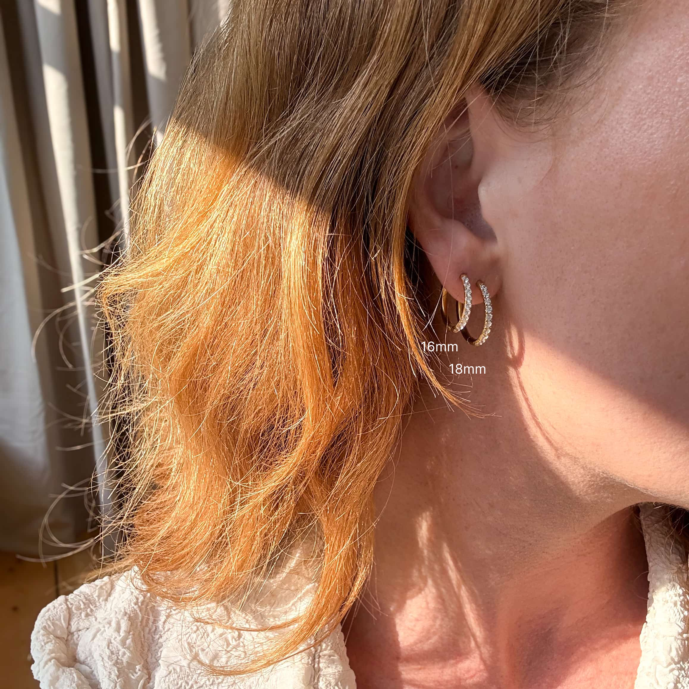 Kristallen Oorbellen 18K Goudgeplateerd 16mm
