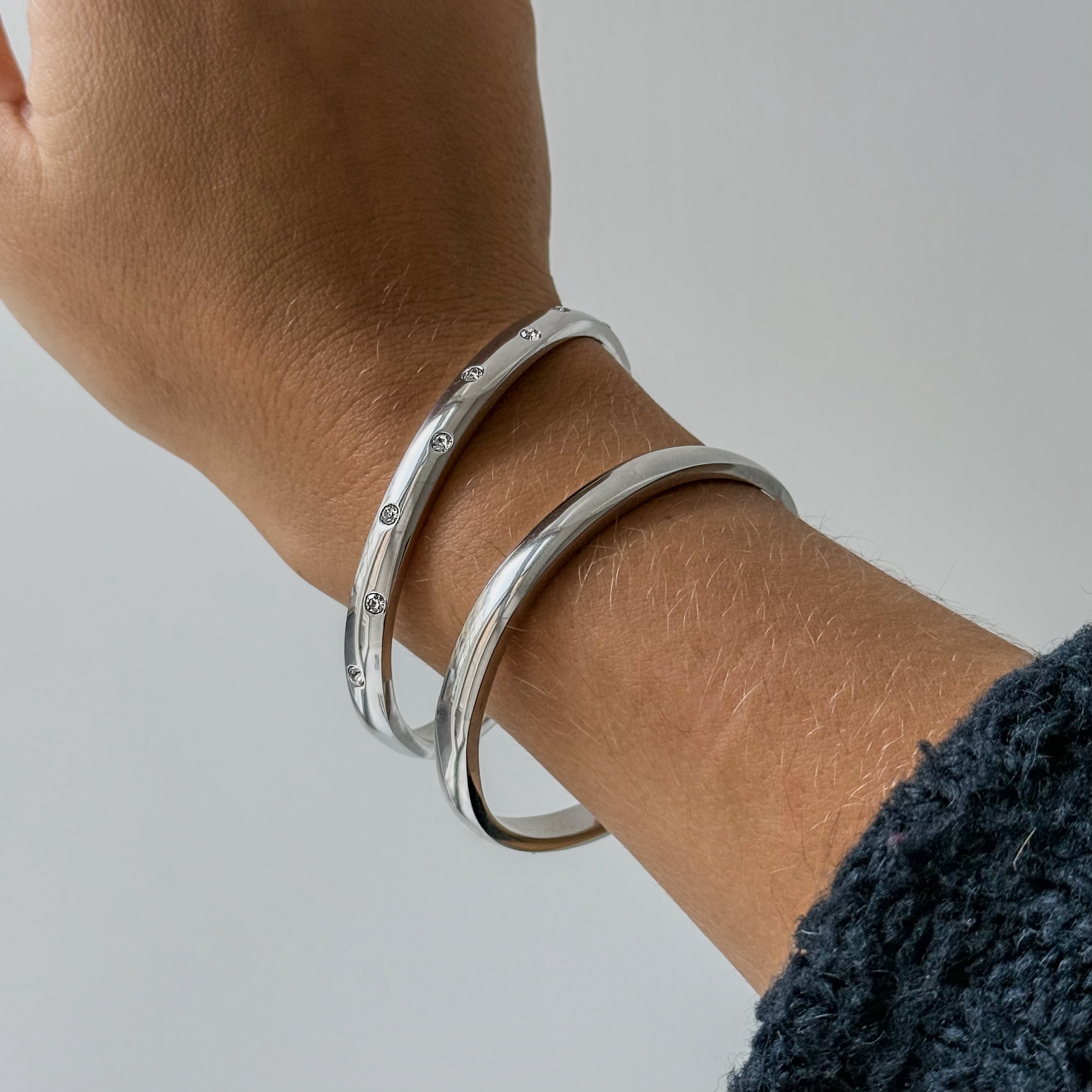 Flow Krystal Dot Armband Zilver Verguld