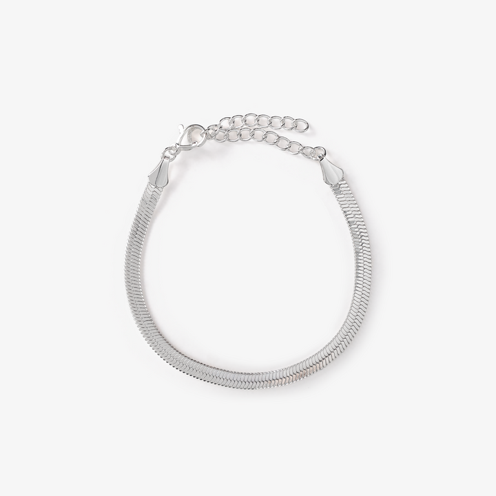 Flad Slange Armbånd 4mm i sølv