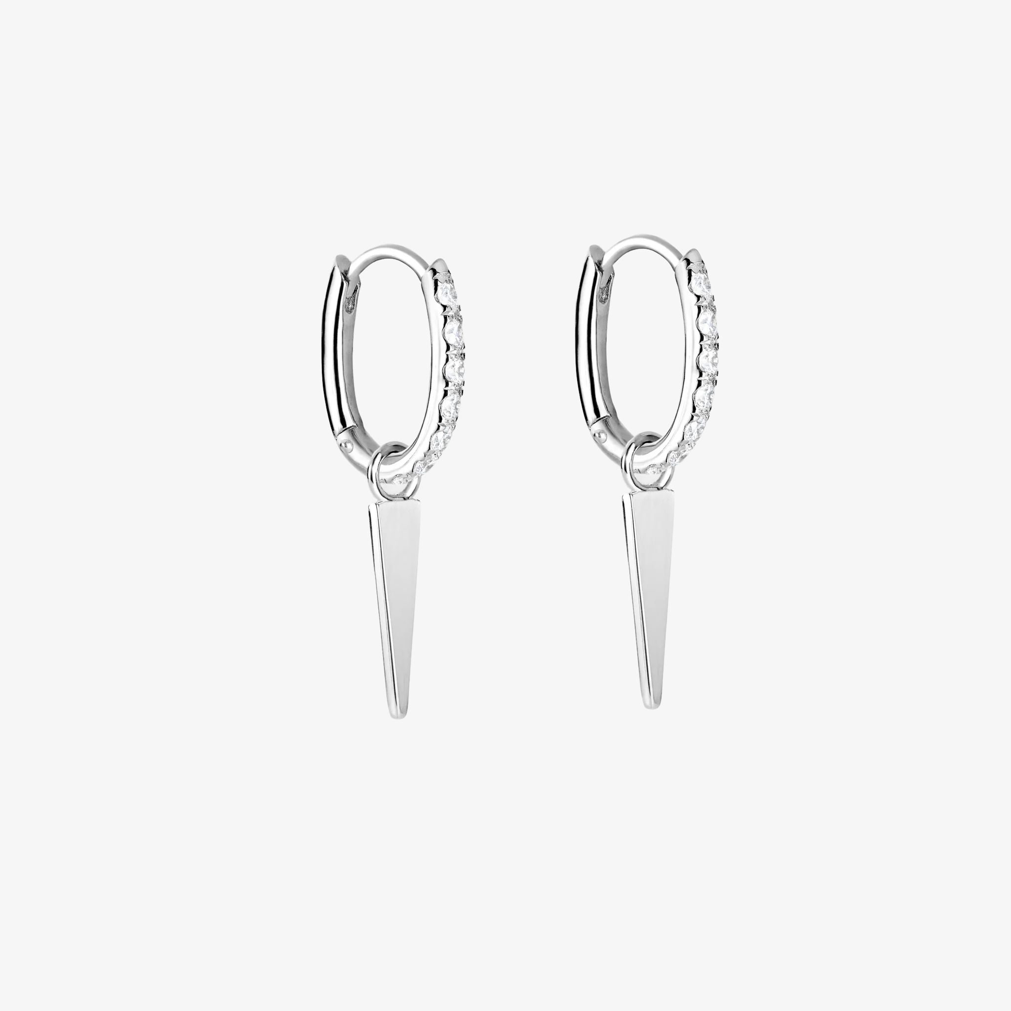 Essentials Hoop en Edge Krystal Drop Zilverkleurig Dubbel