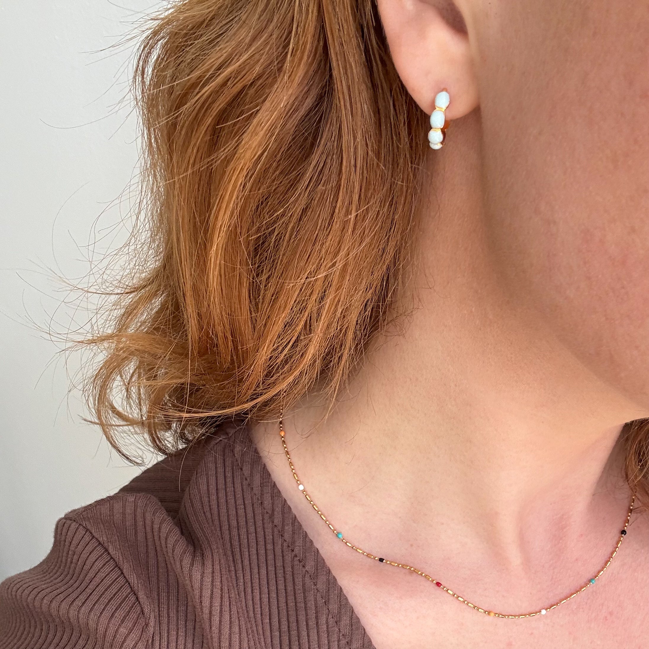 Gekleurde Dots Halsketting Verguld