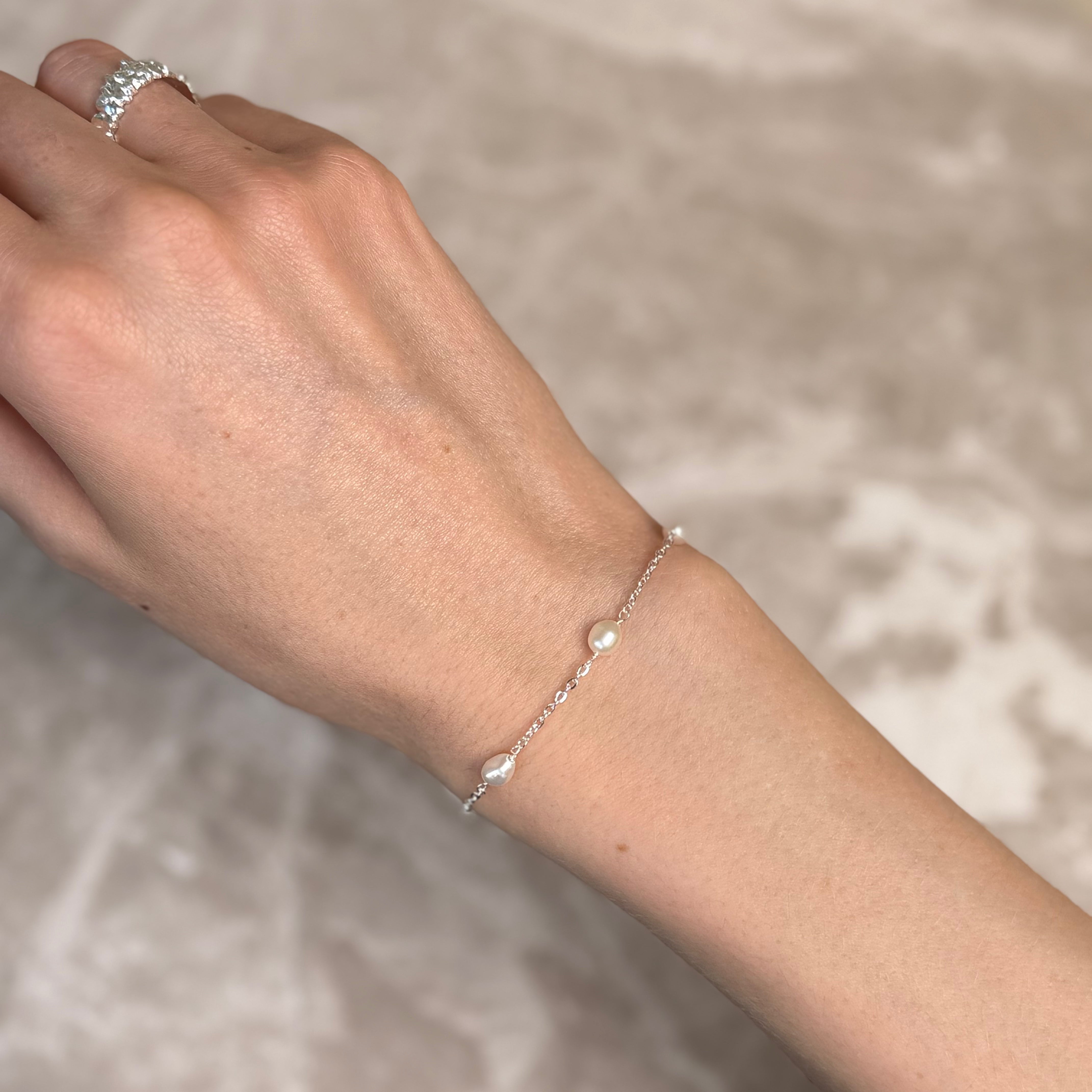 Dot Parels Zilver Verguld set