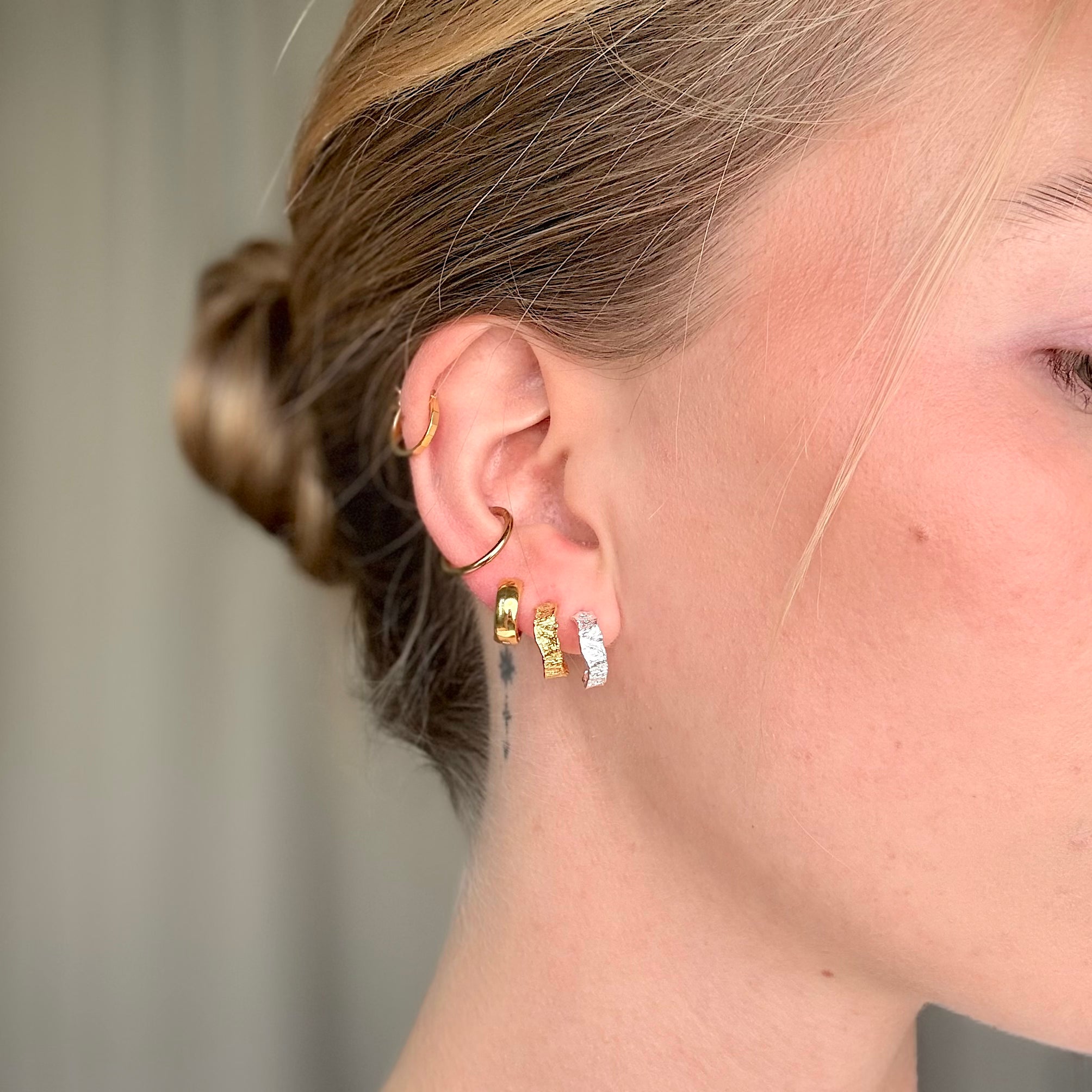 Wave en Chunky Set: 2 ringen & 1 øring