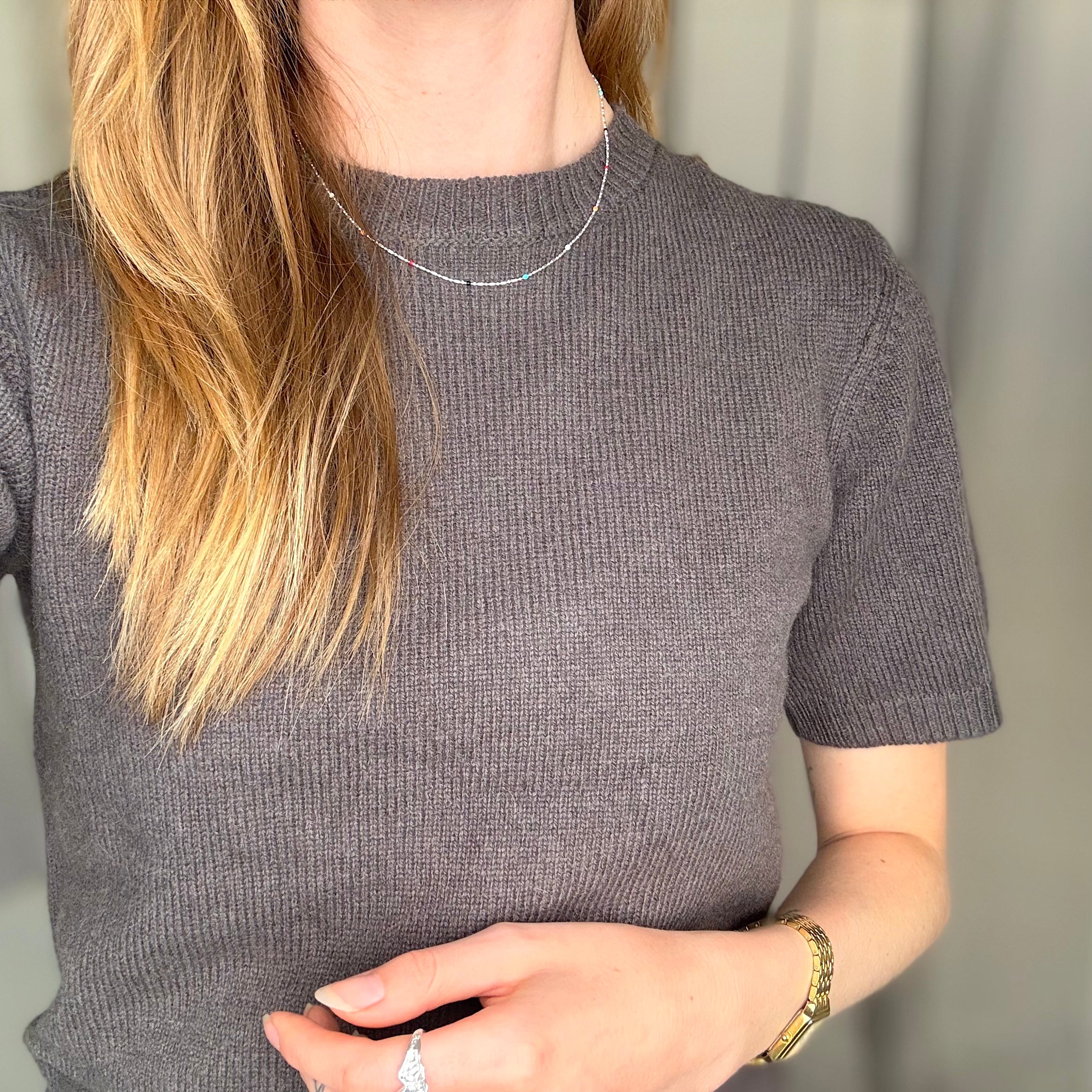 Hart Streep Dot Zilver Set