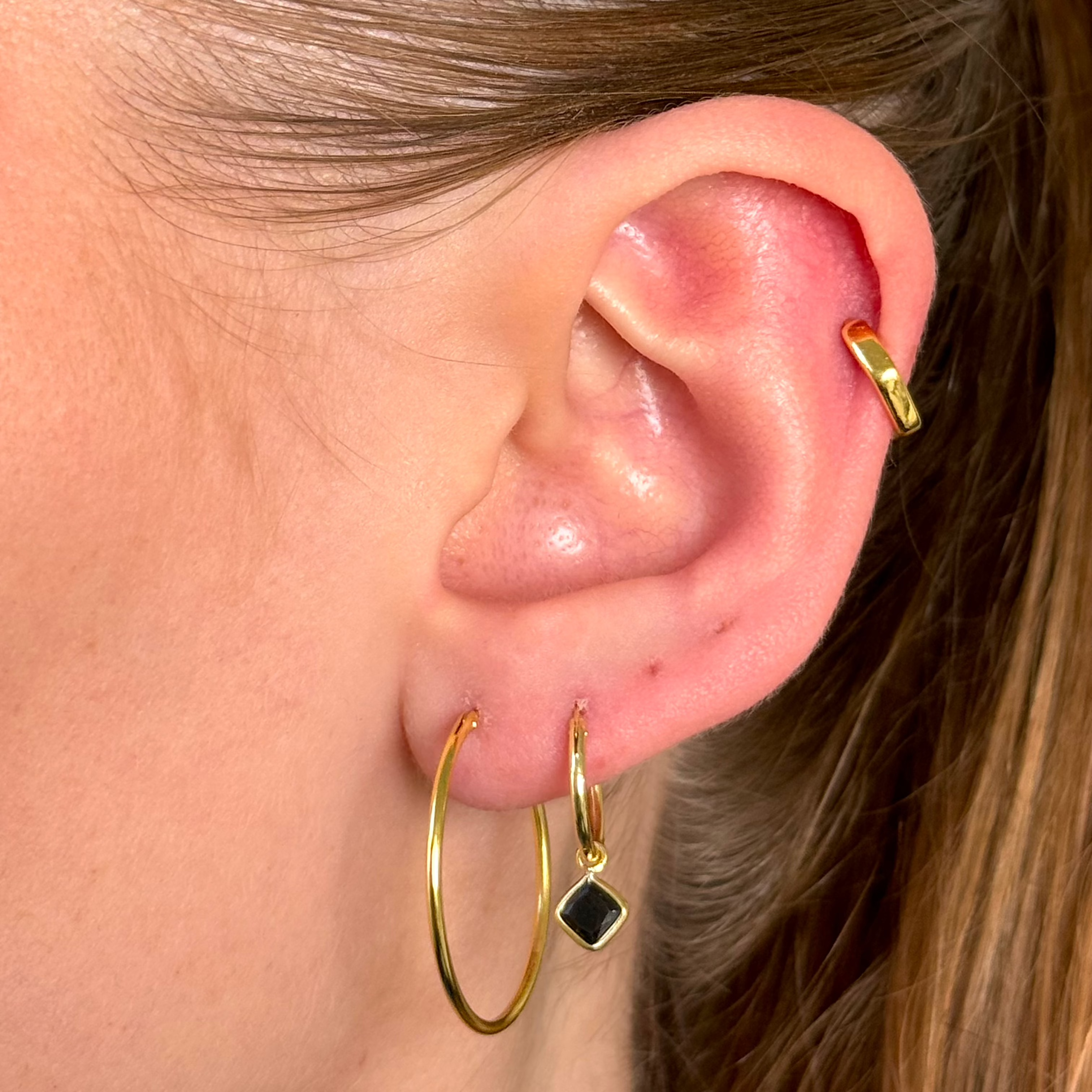 Zwarte Vierkante Hoops