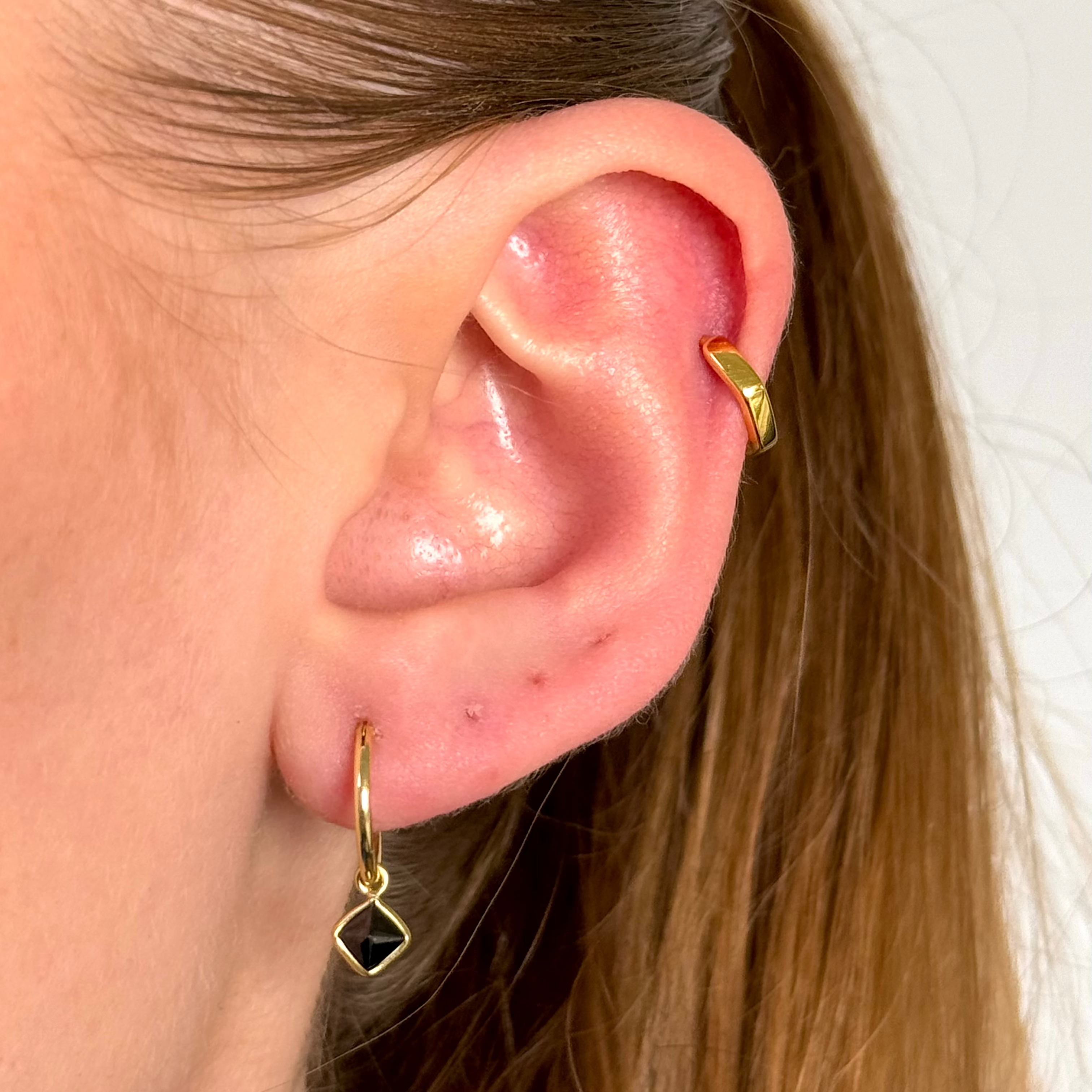 Zwarte Vierkante Hoops