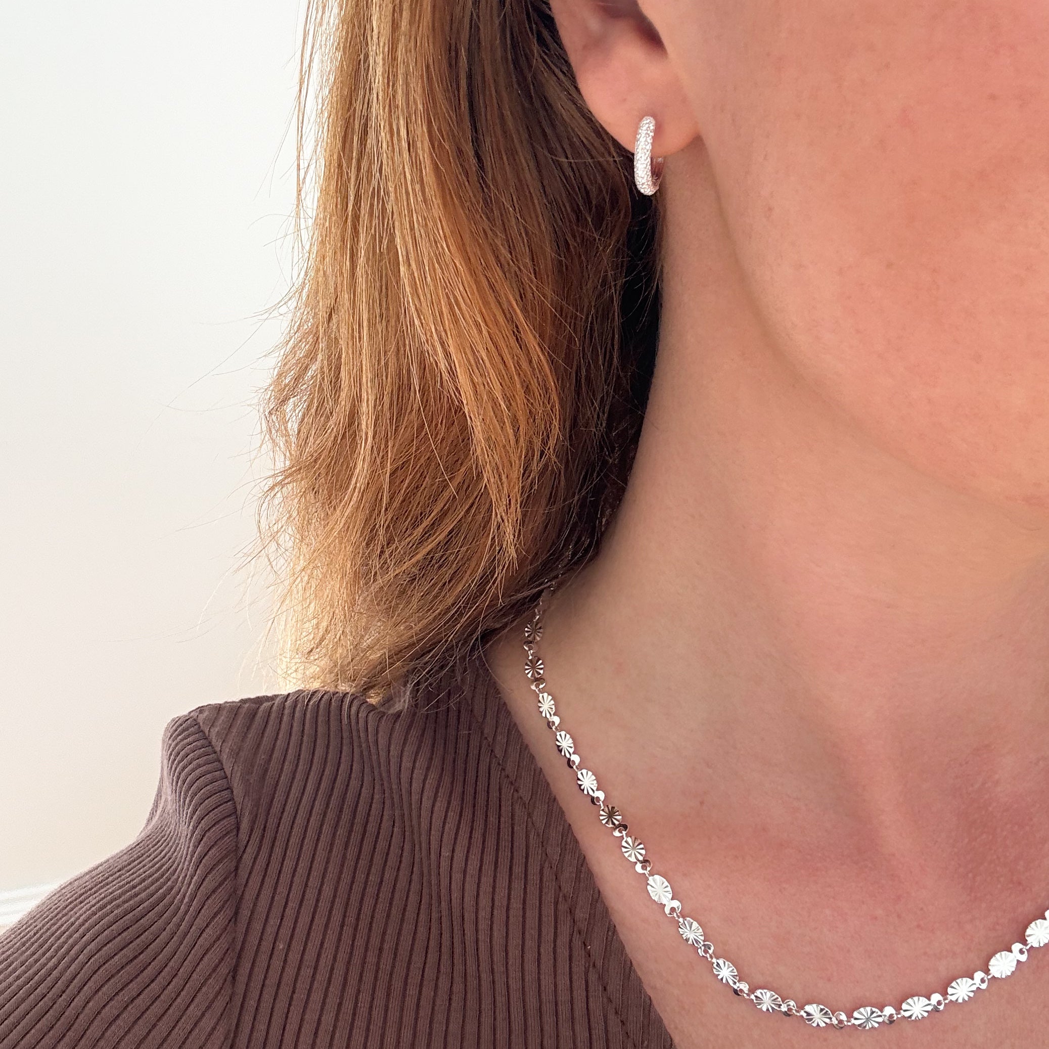 Kristal Hoops Zilver