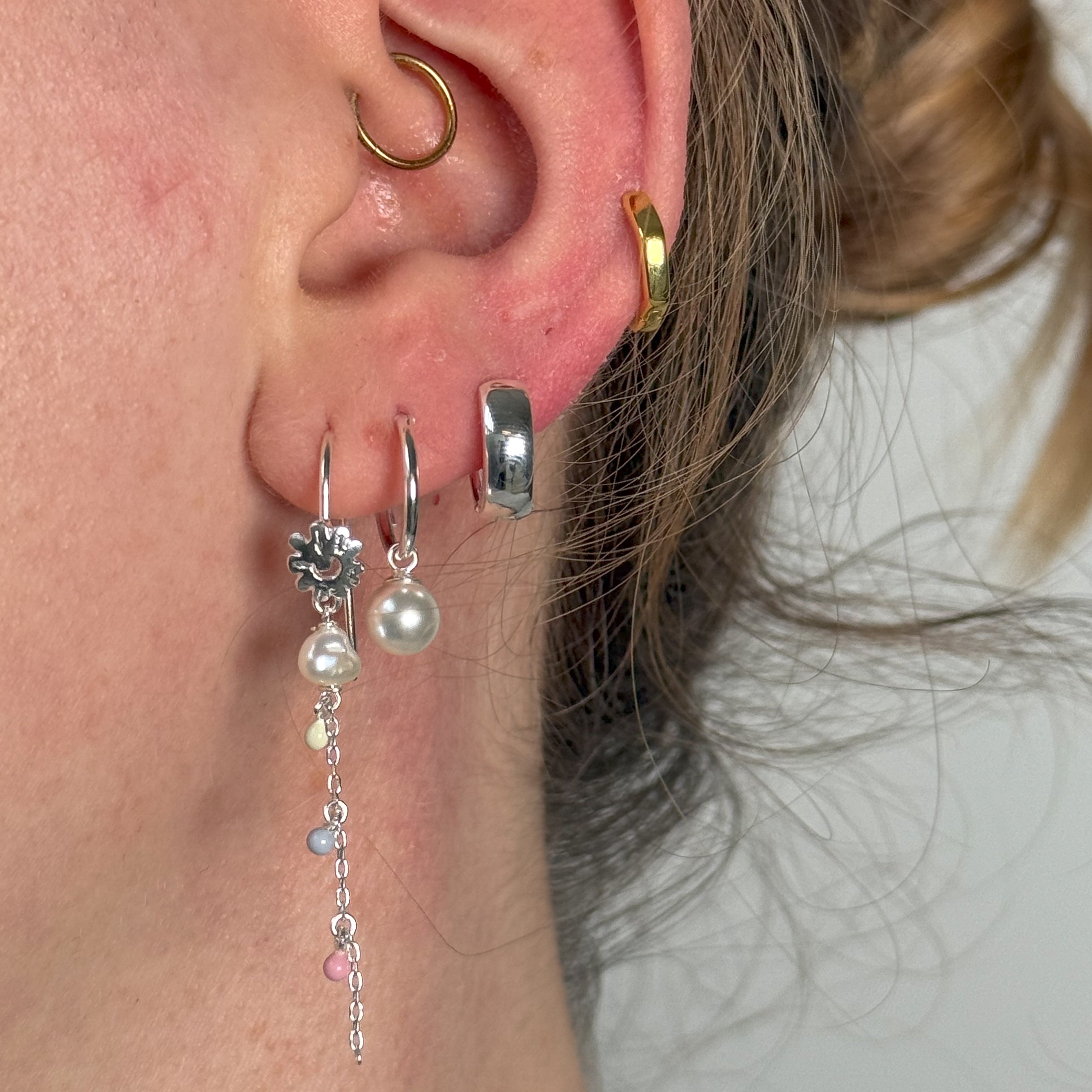 Zilver Mini Chunky, Dangle Set