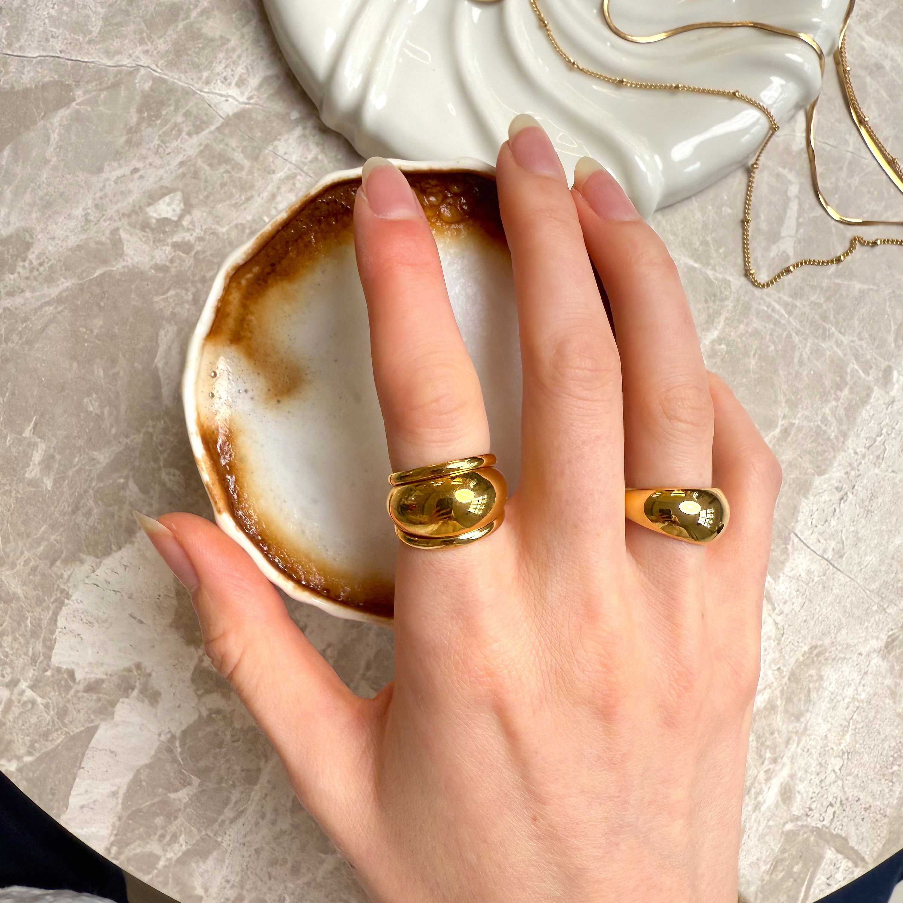 Classic Chunky Set: 1 ring & 1 oorbel