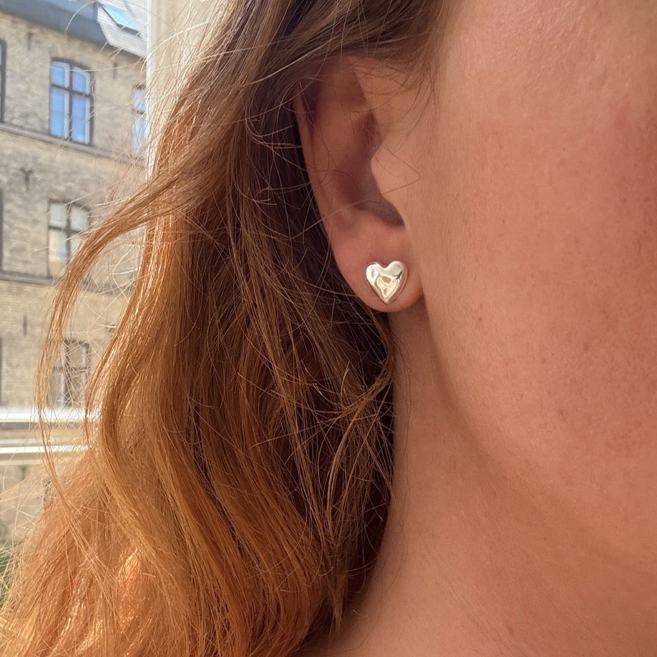 Banket Hart Stud Zilver
