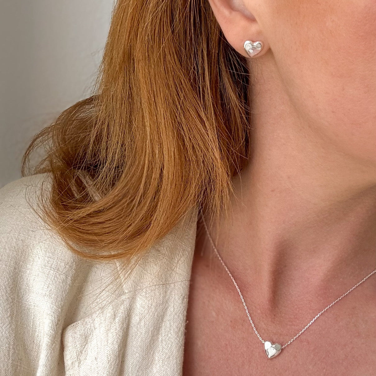 Banket Hart Stud Zilver