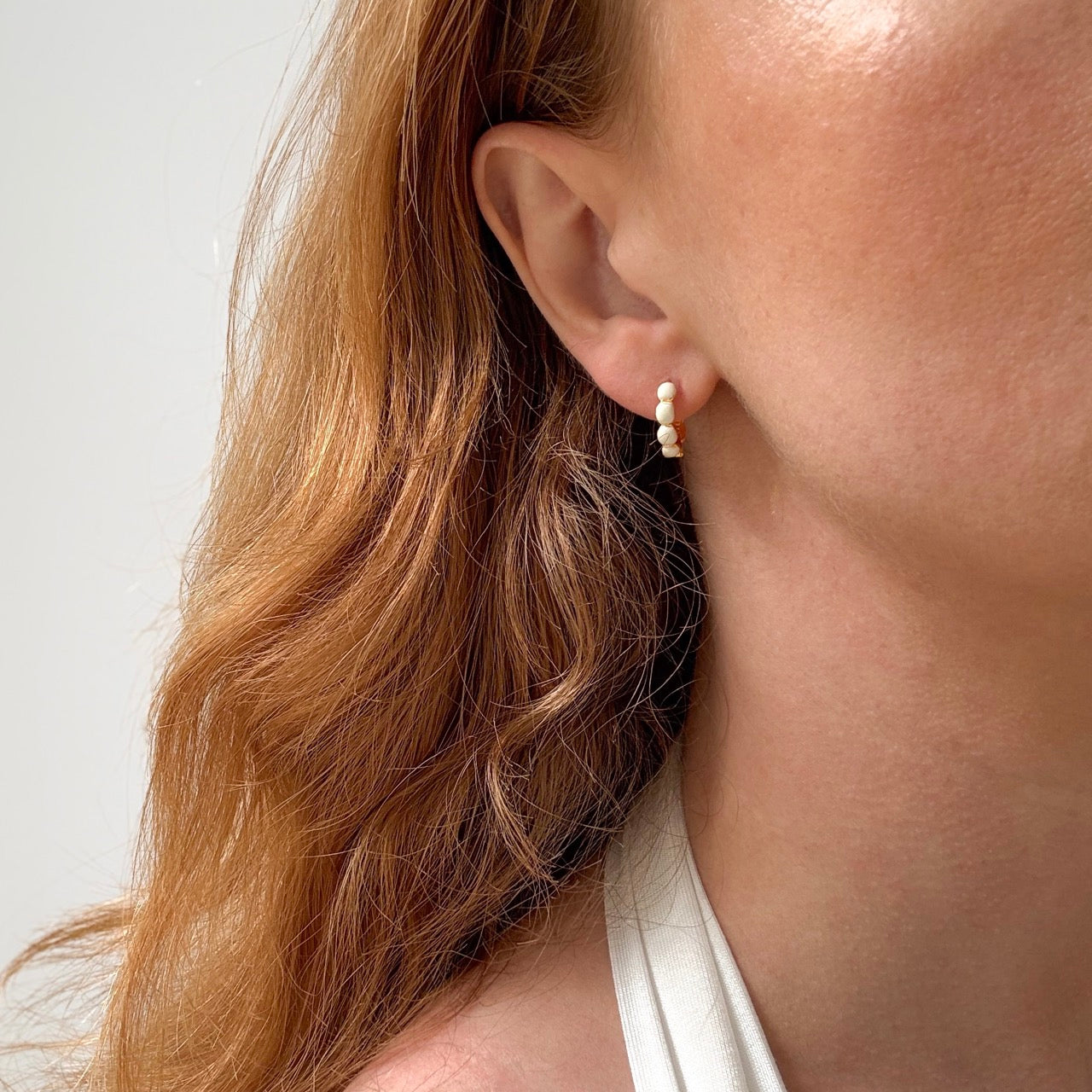 Bubbel Hoop Crème 14 mm Verguld