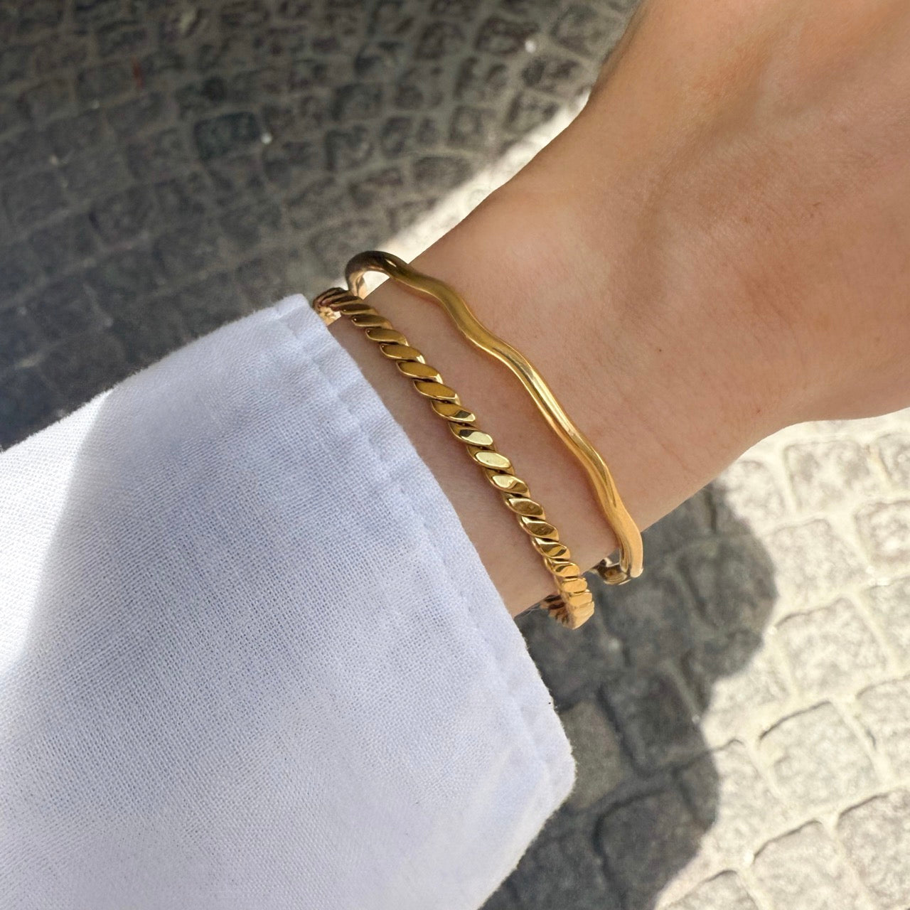 Twisted Bangle Armband Verguld