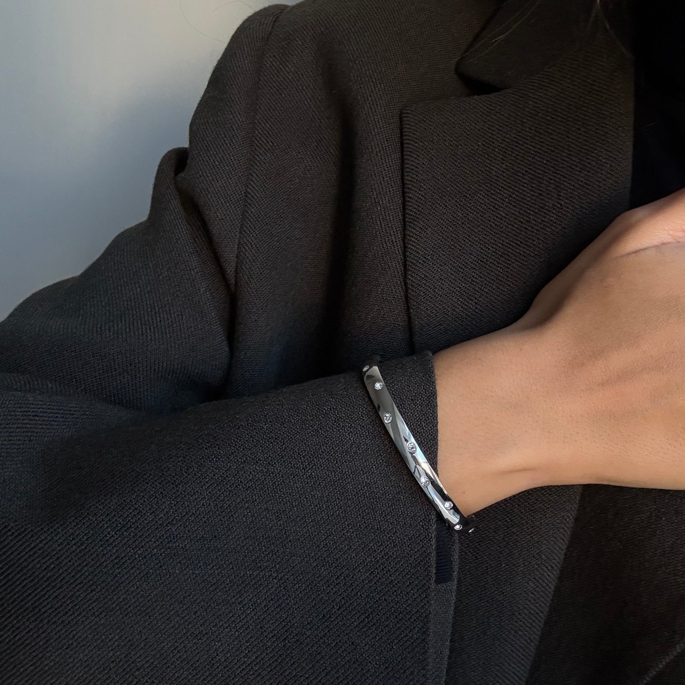Flow Krystal Dot Armband Zilver Verguld met gravure