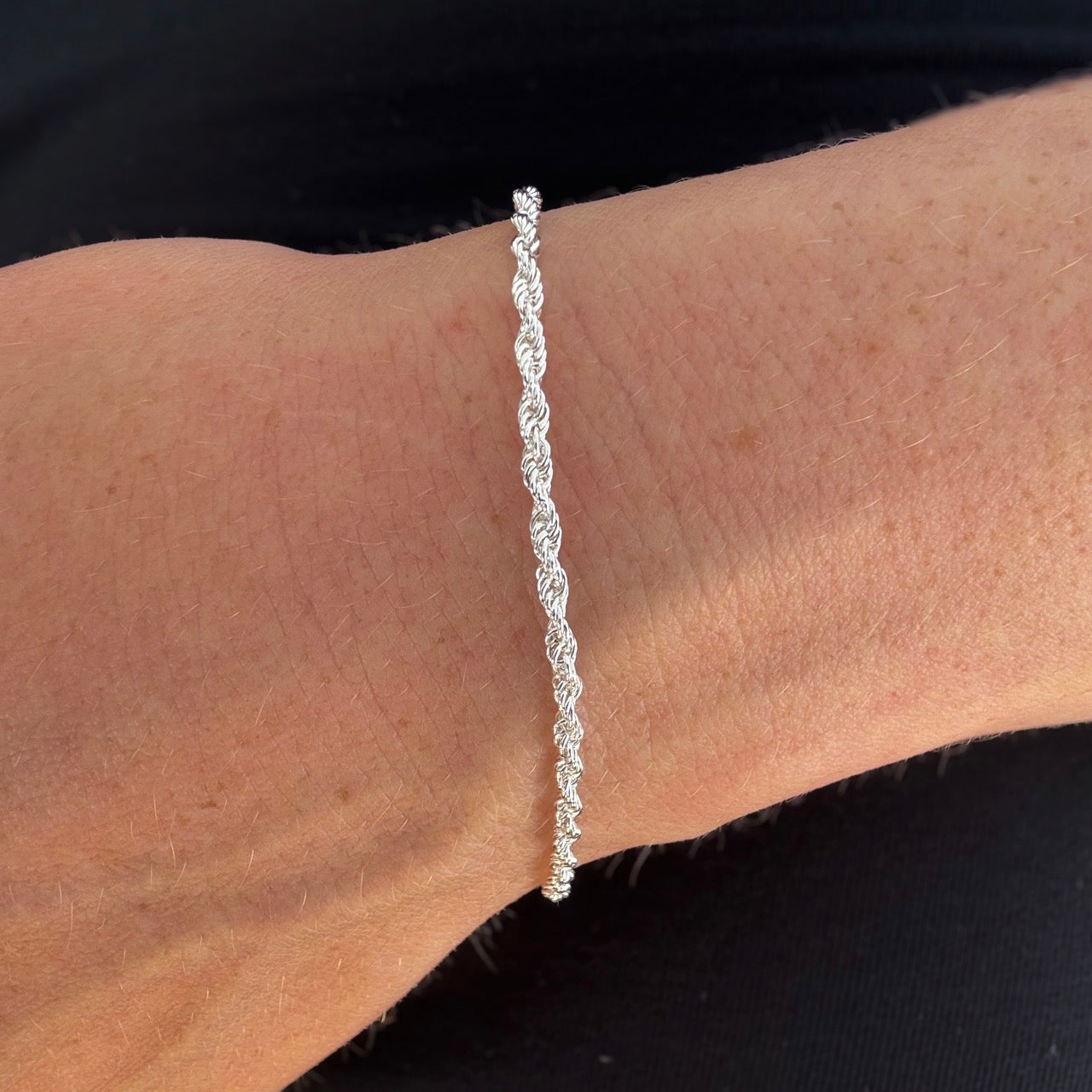 Gedraaide Touw Armband Zilvergeplateerd